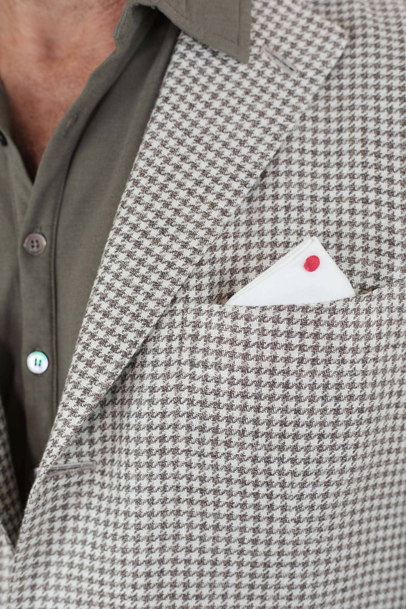 KITON Giacca Pied de Poule Lino Seta Cotone