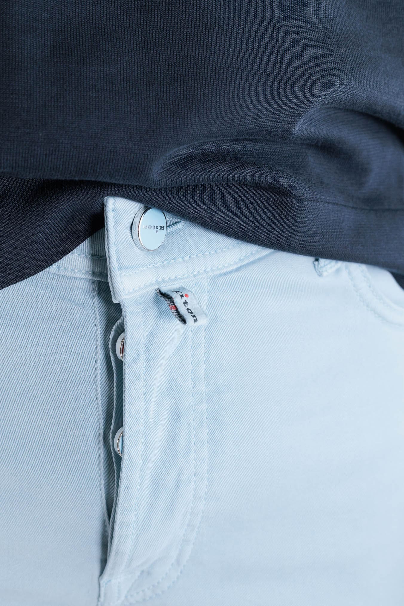 KITON Pantaloni 5 tasche Celeste