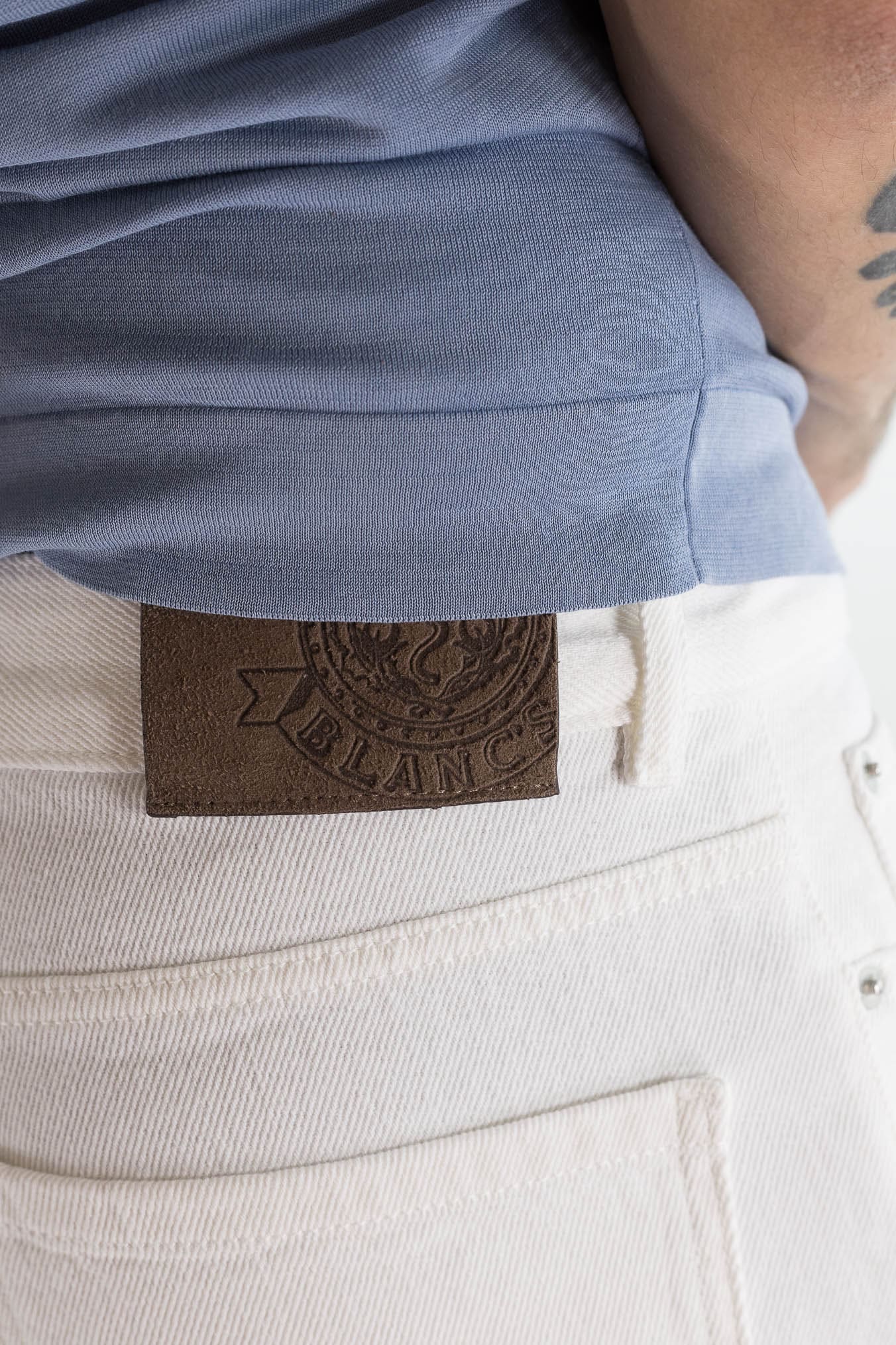 LUCIANO BARBERA Jeans Denim Bianco Regular Fit