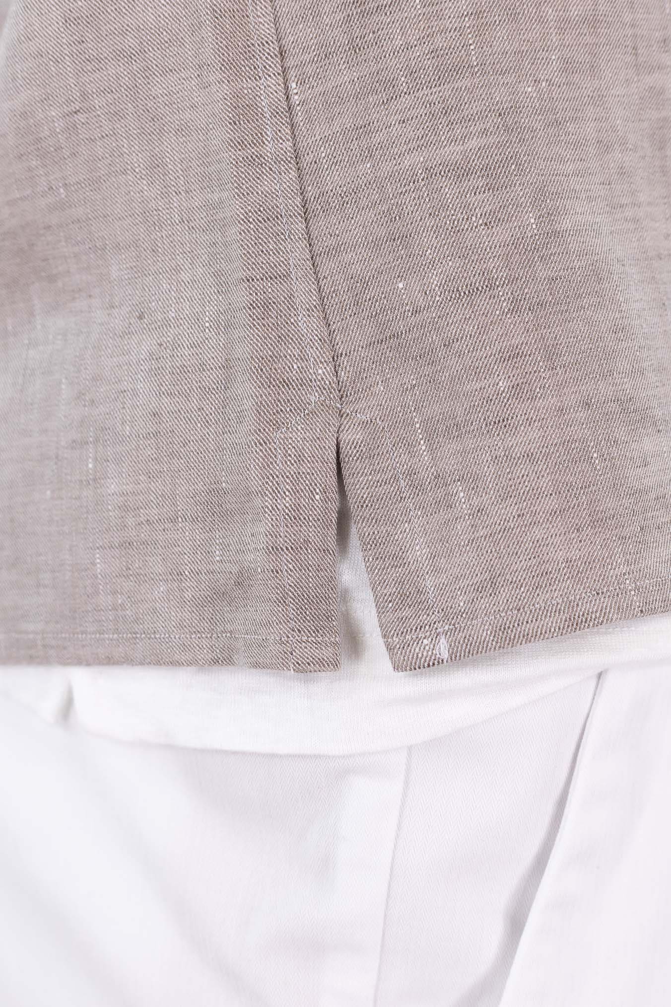 LUCIANO BARBERA Overshirt Lino Tortora