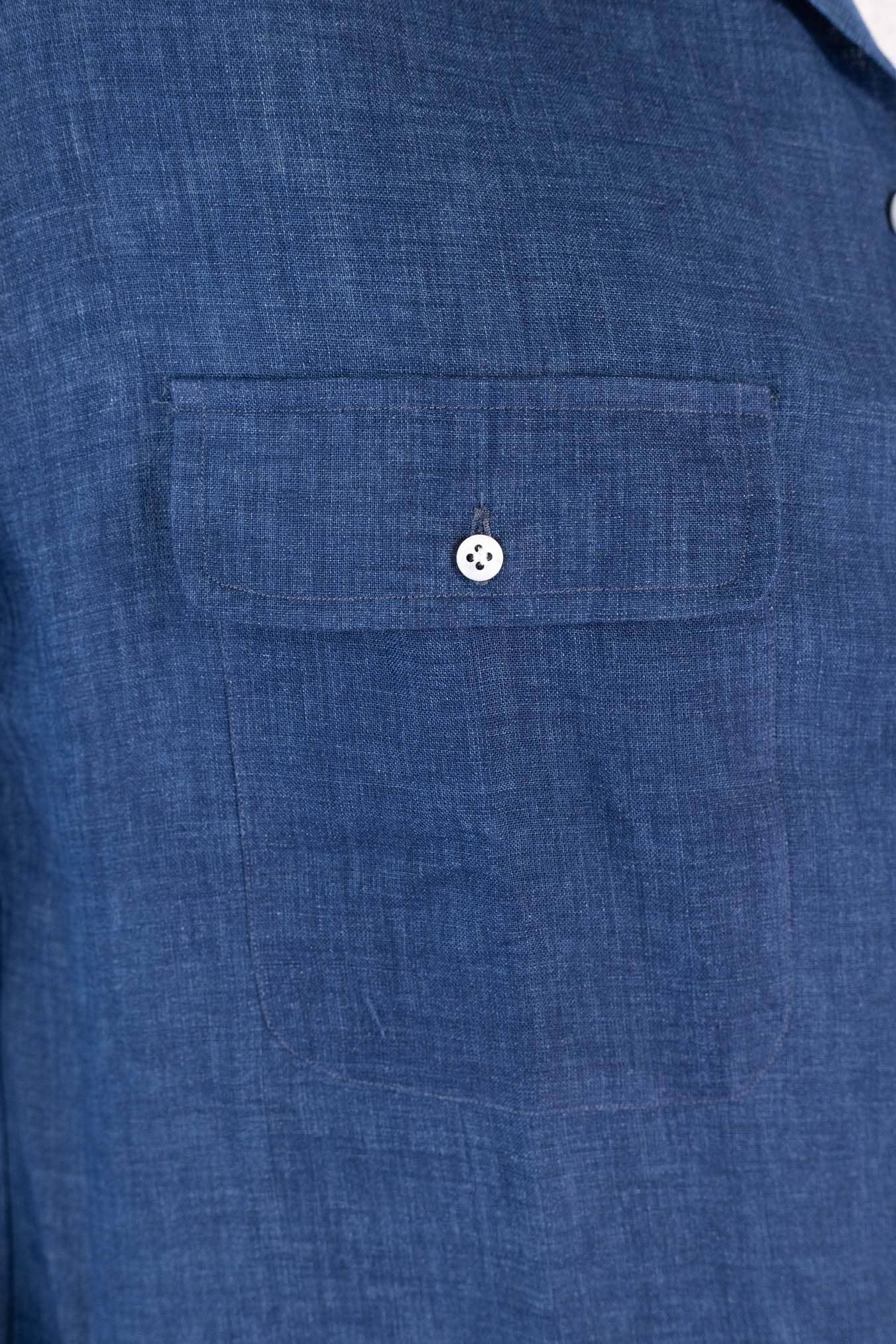 LUCIANO BARBERA Overshirt Lino Bluette