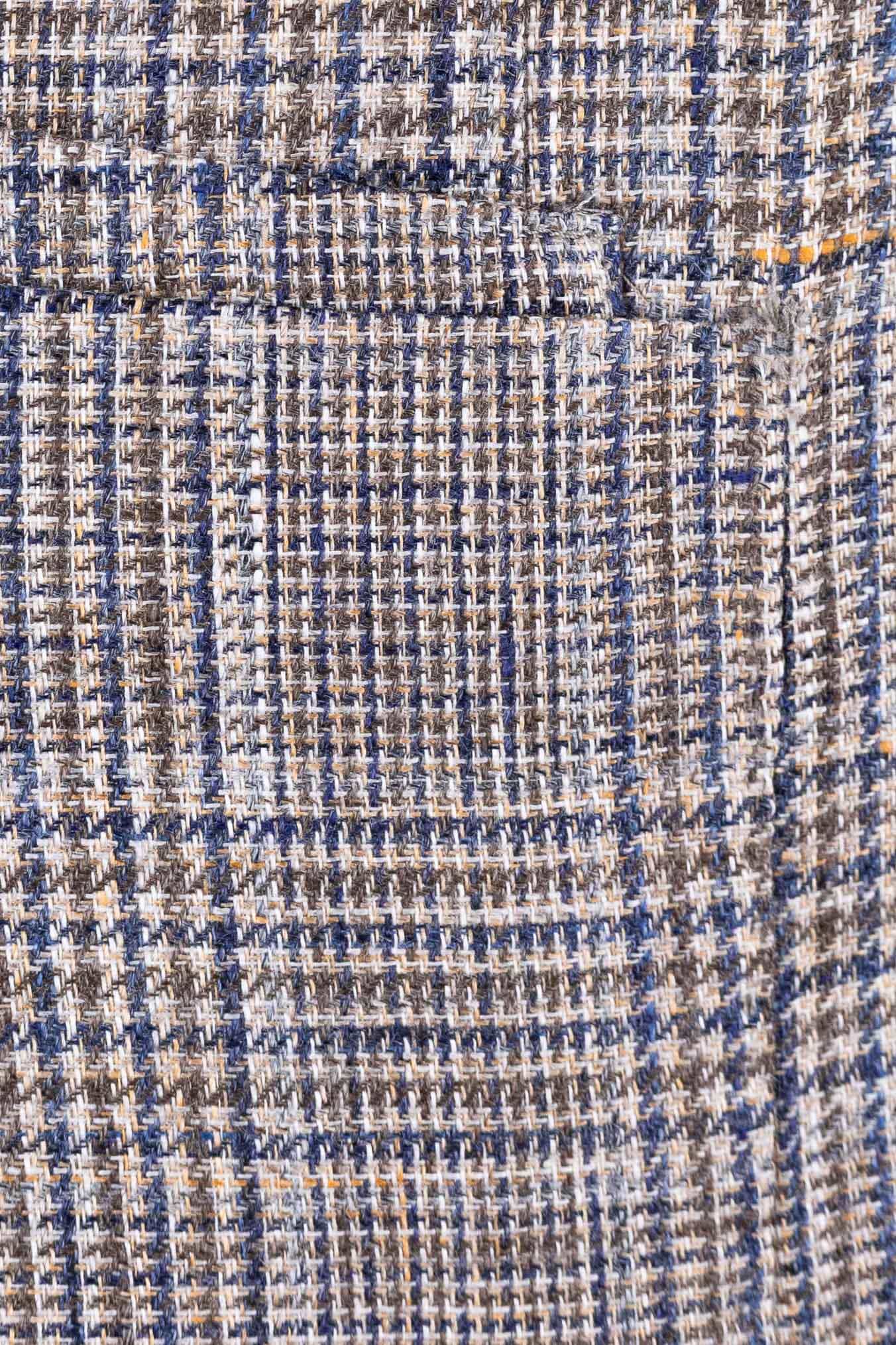 LUCIANO BARBERA Giacca Principe di Galles Lino Beige