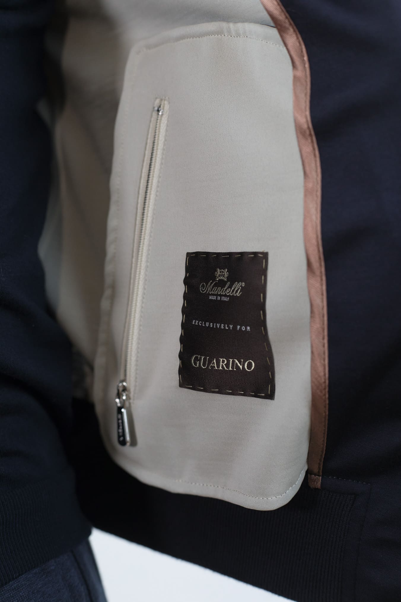 MANDELLI Giubbino Jersey Lana Blu Loro Piana