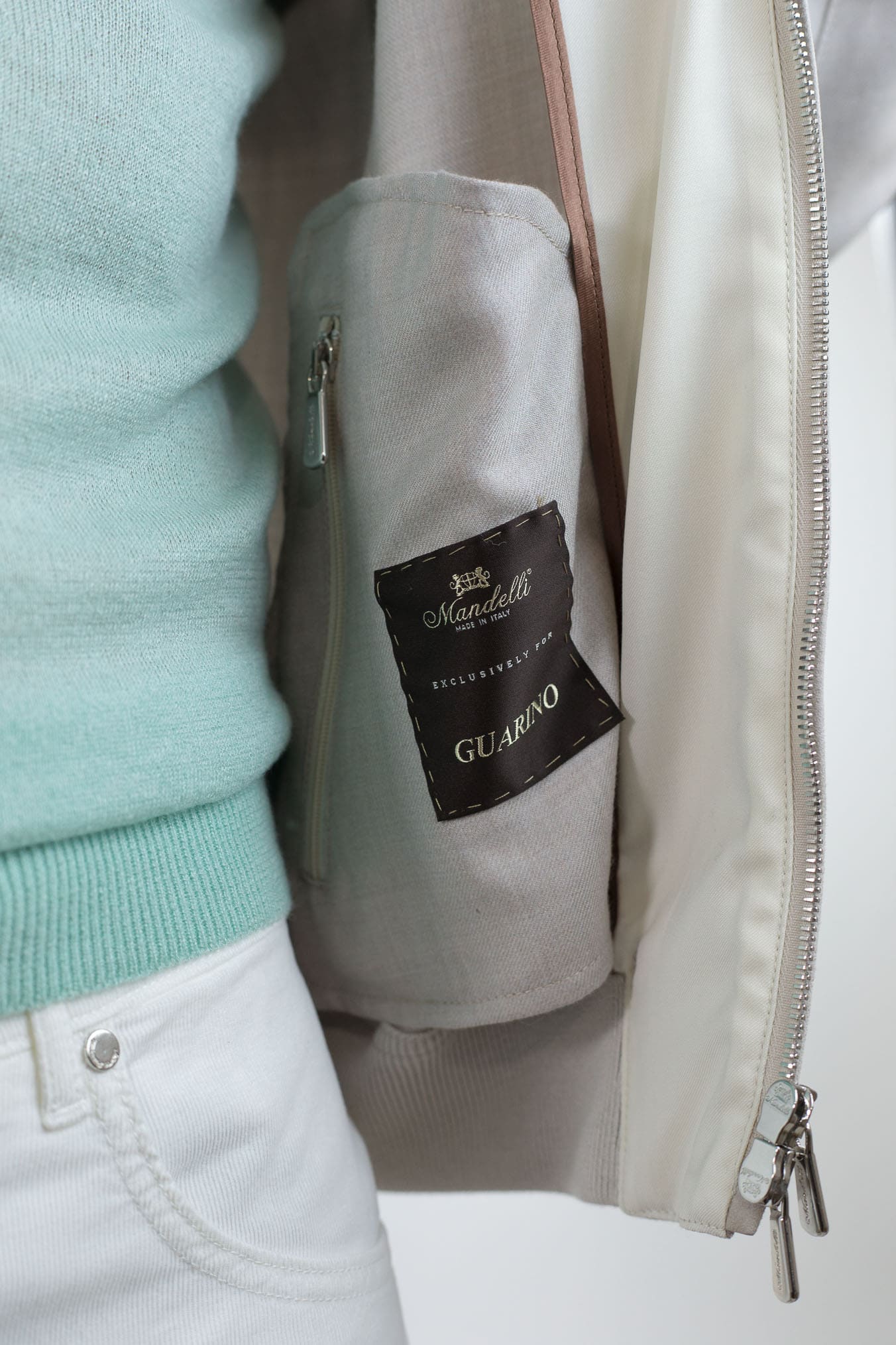 MANDELLI Giubbino Cashmere Superlight Beige Chiaro