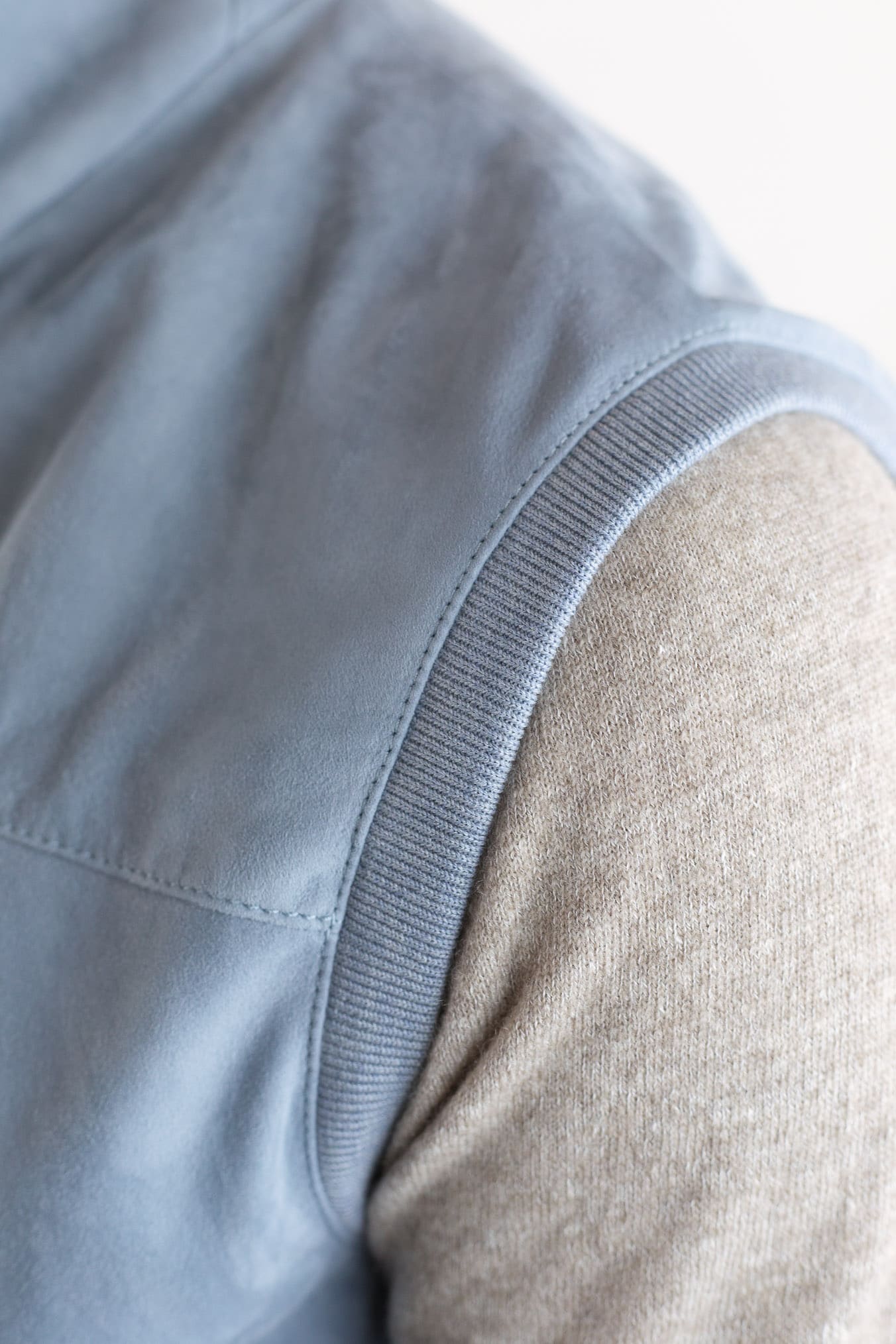 MANDELLI Gilet Suede Celeste Polvere