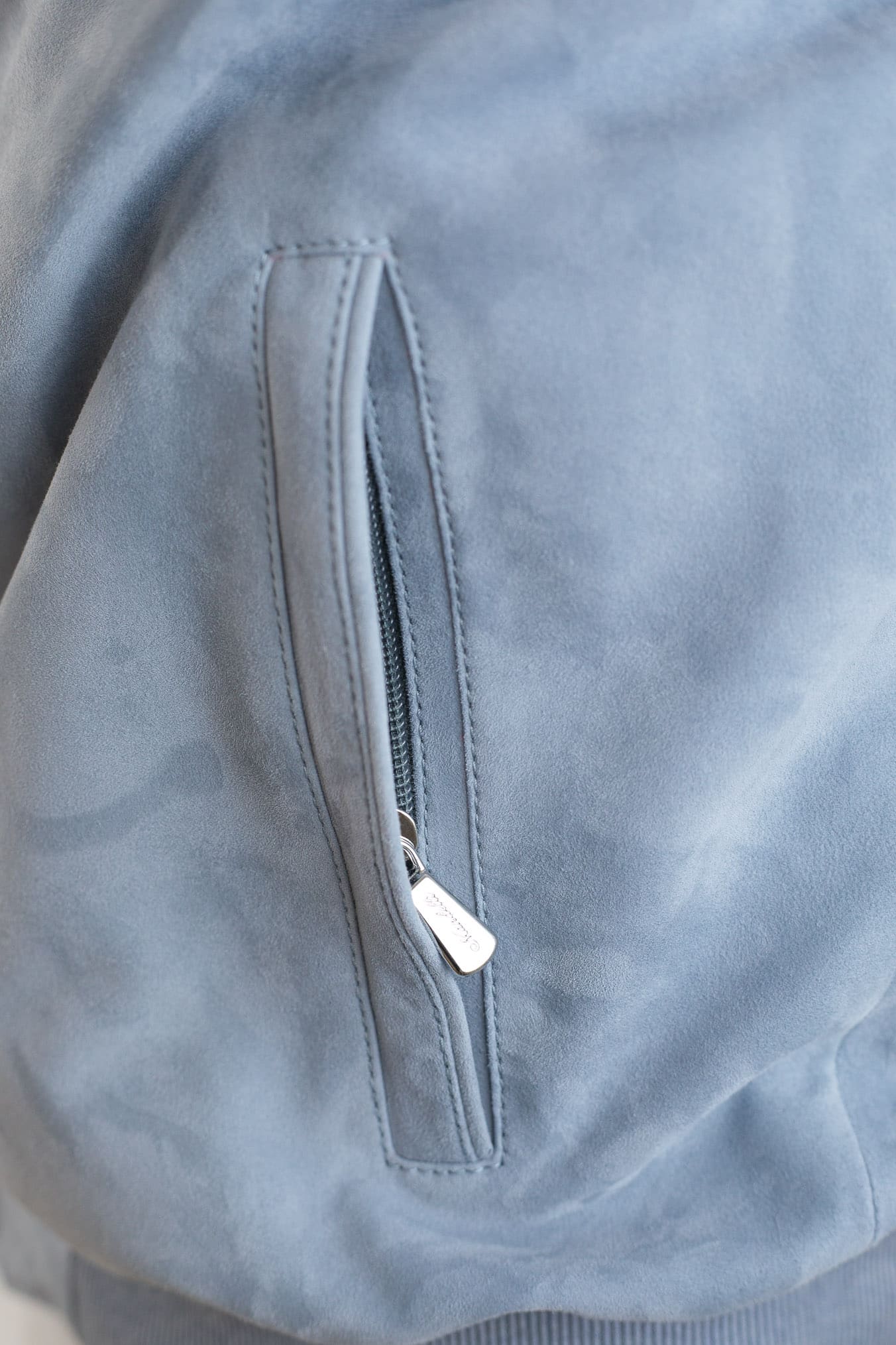 MANDELLI Gilet Suede Celeste Polvere