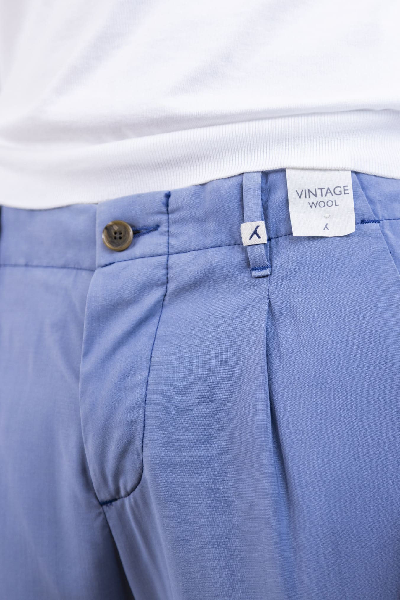 MYTHS Pantaloni Fresco Lana con Pinces Avio