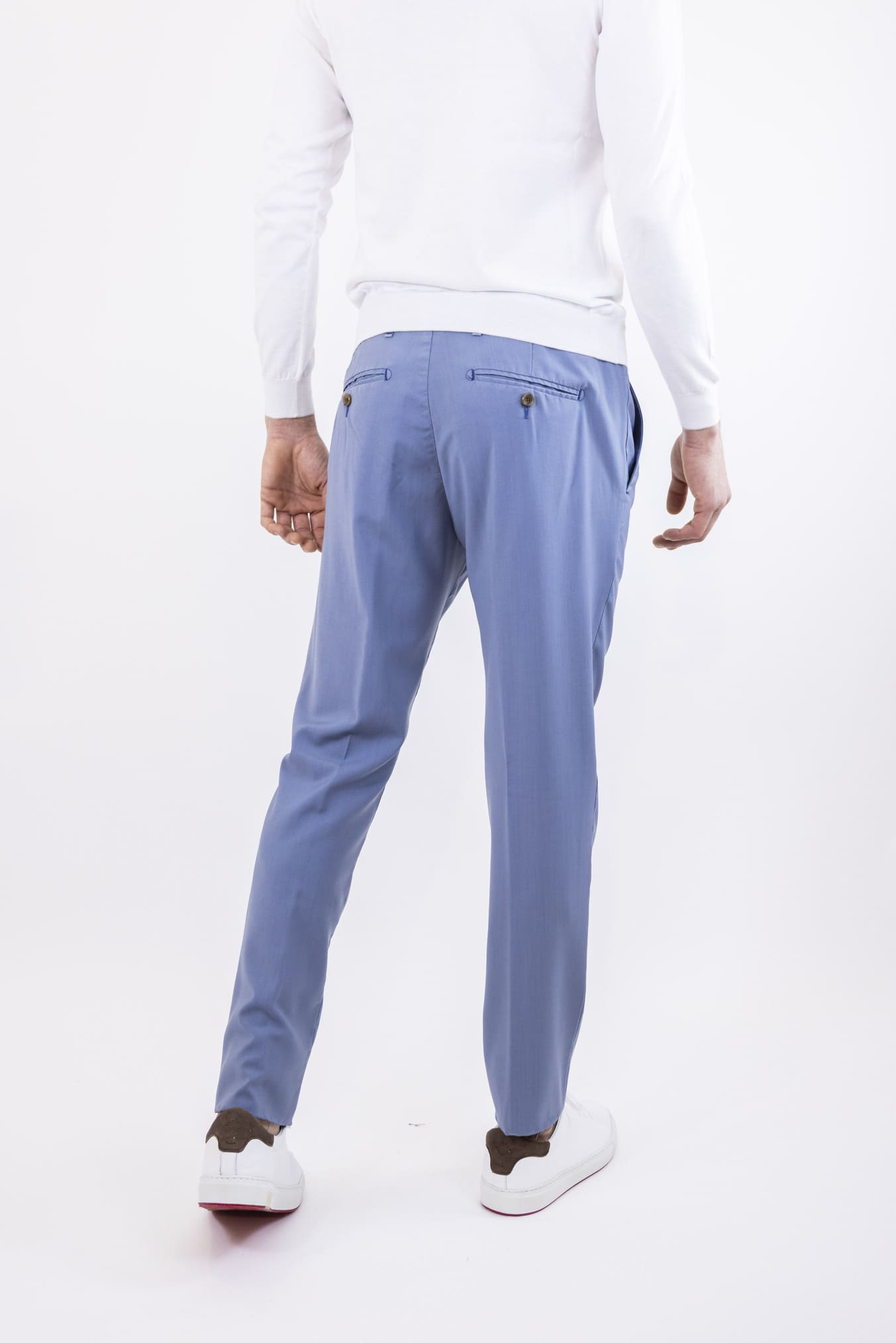 MYTHS Pantaloni Fresco Lana con Pinces Avio