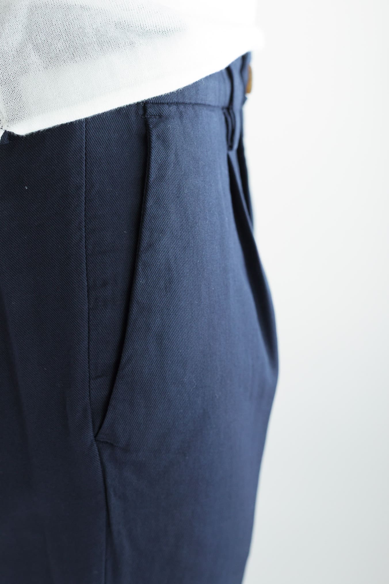 MYTHS Pantaloni Ice Cotton Pinces Blu Navy