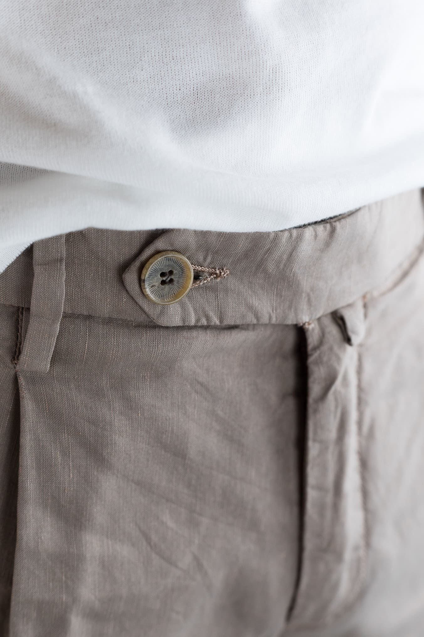 MYTHS Pantaloni Vintage Lana Lino Pinces Beige