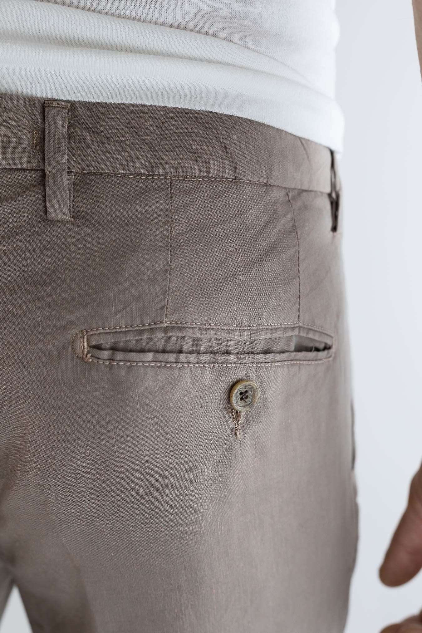 MYTHS Pantaloni Vintage Lana Lino Pinces Beige