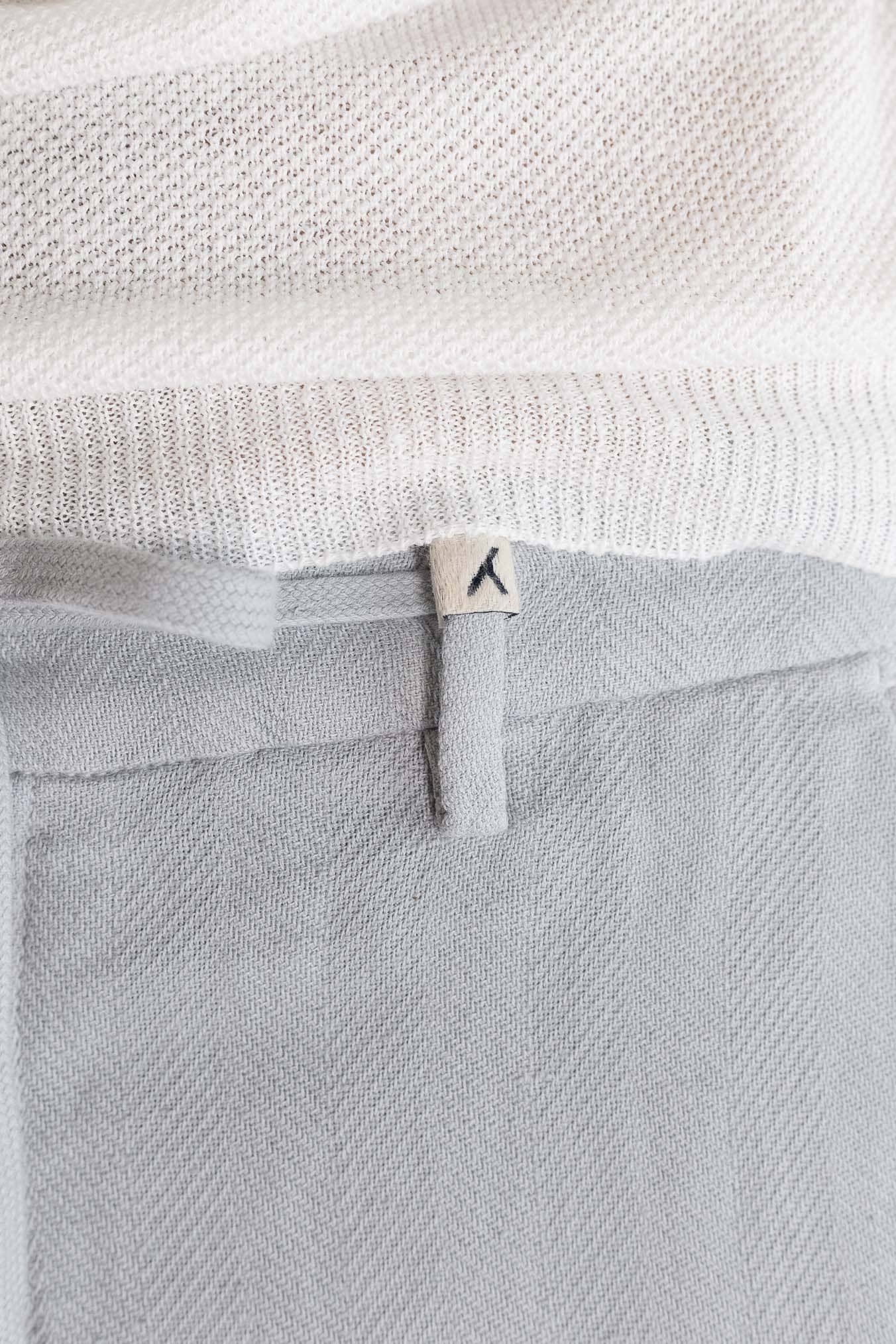 MYTHS Pantaloni Spigati Cotone Lino Ghiaccio