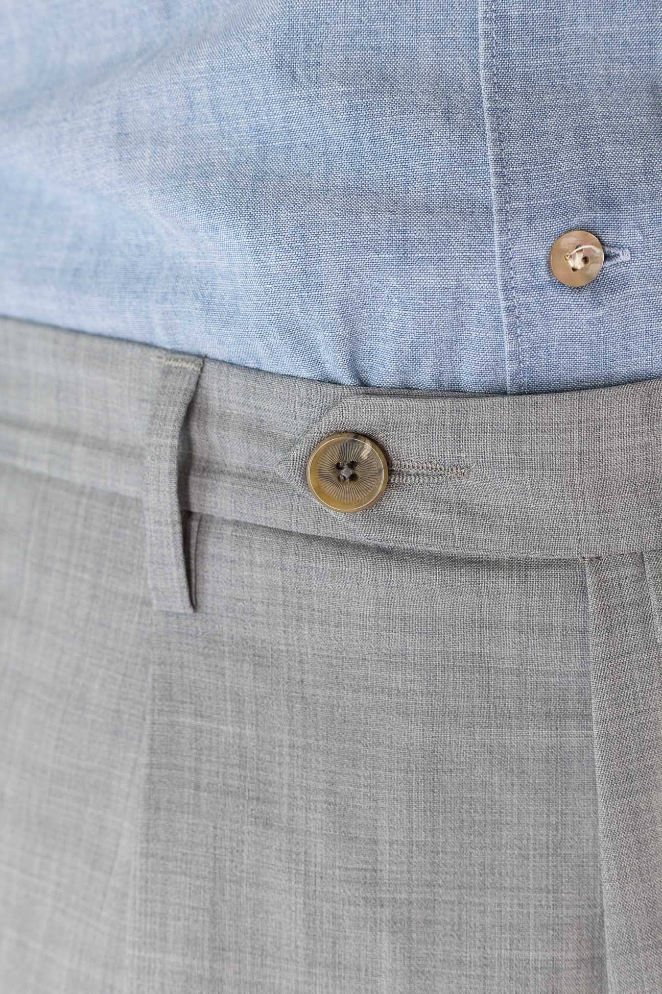 MYTHS Pantaloni Fresco Lana Pinces Grigio Medio