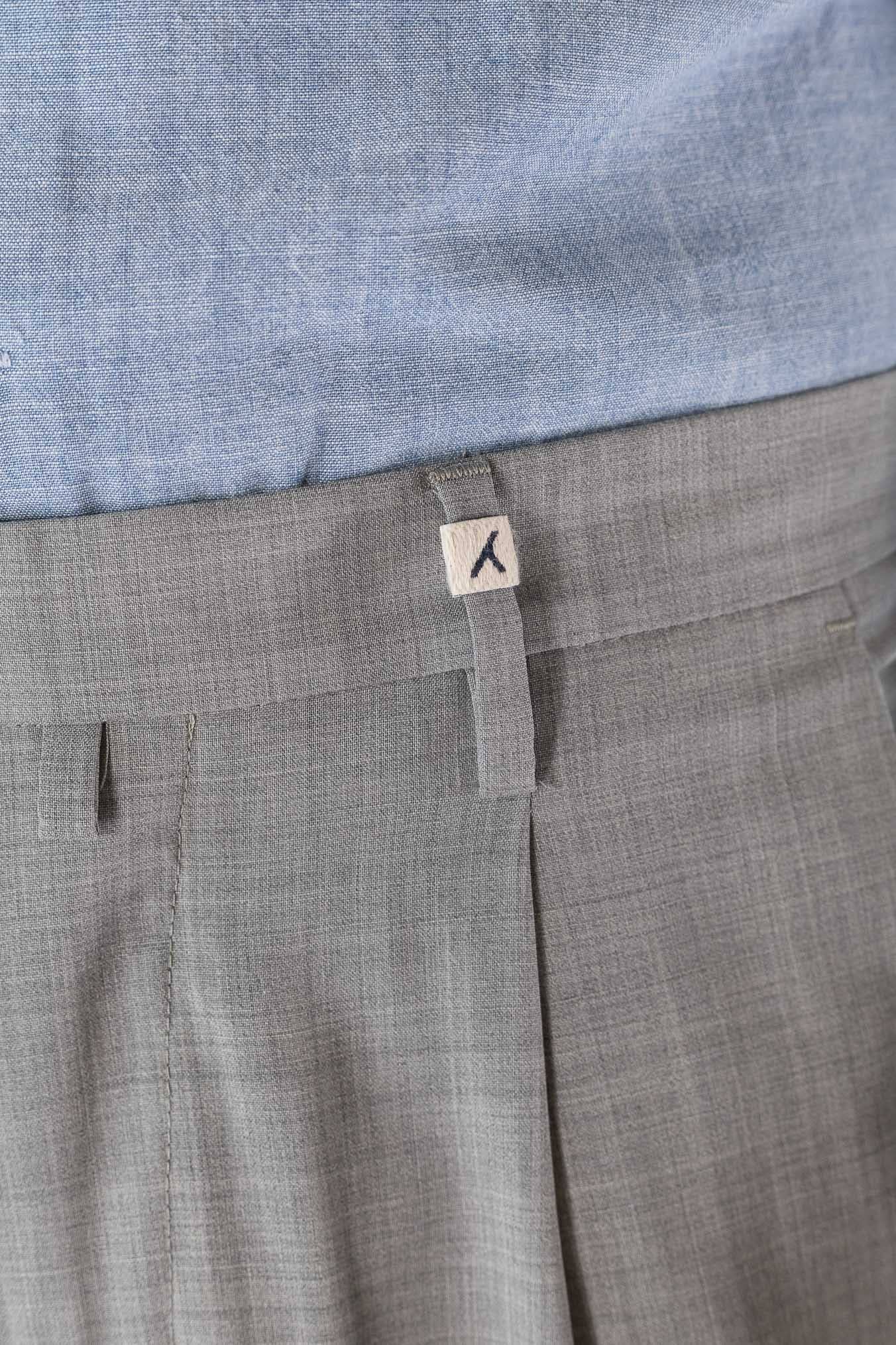 MYTHS Pantaloni Fresco Lana Pinces Grigio Medio