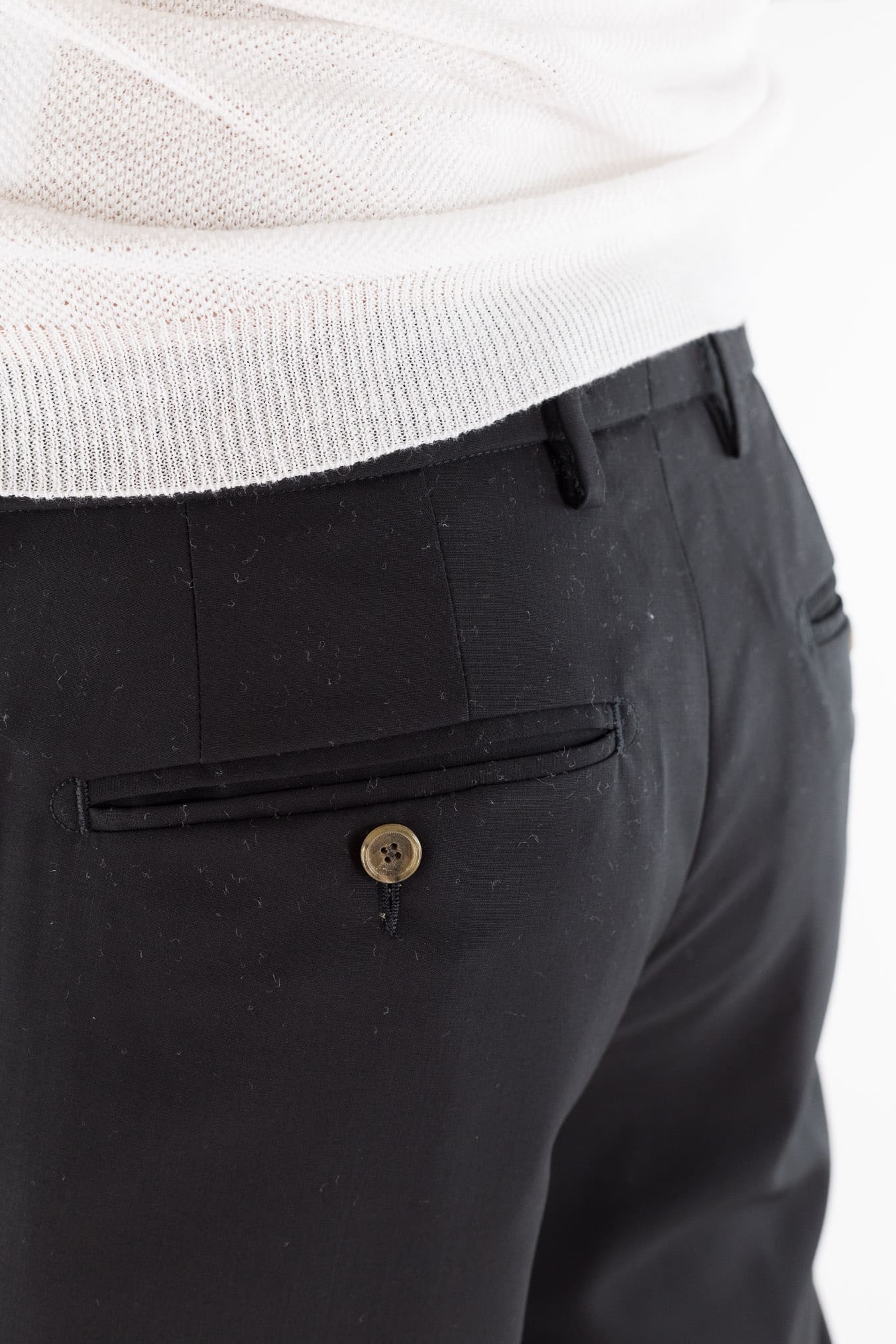 MYTHS Pantaloni Fresco Lana Pinces Nero