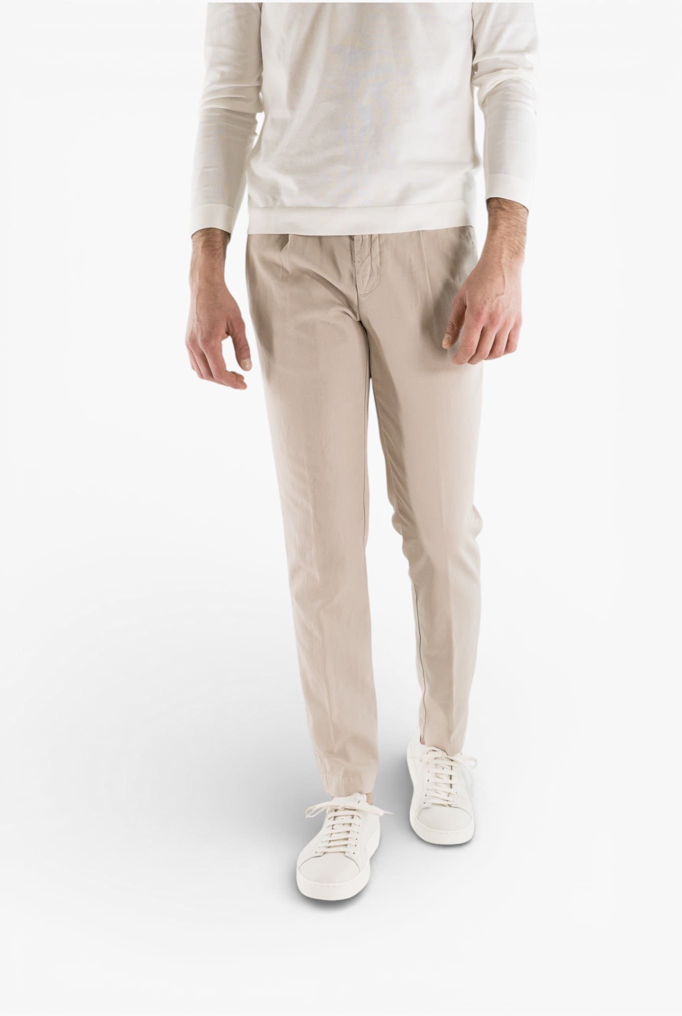 MYTHS Pantaloni Ice Cotton Pinces Beige