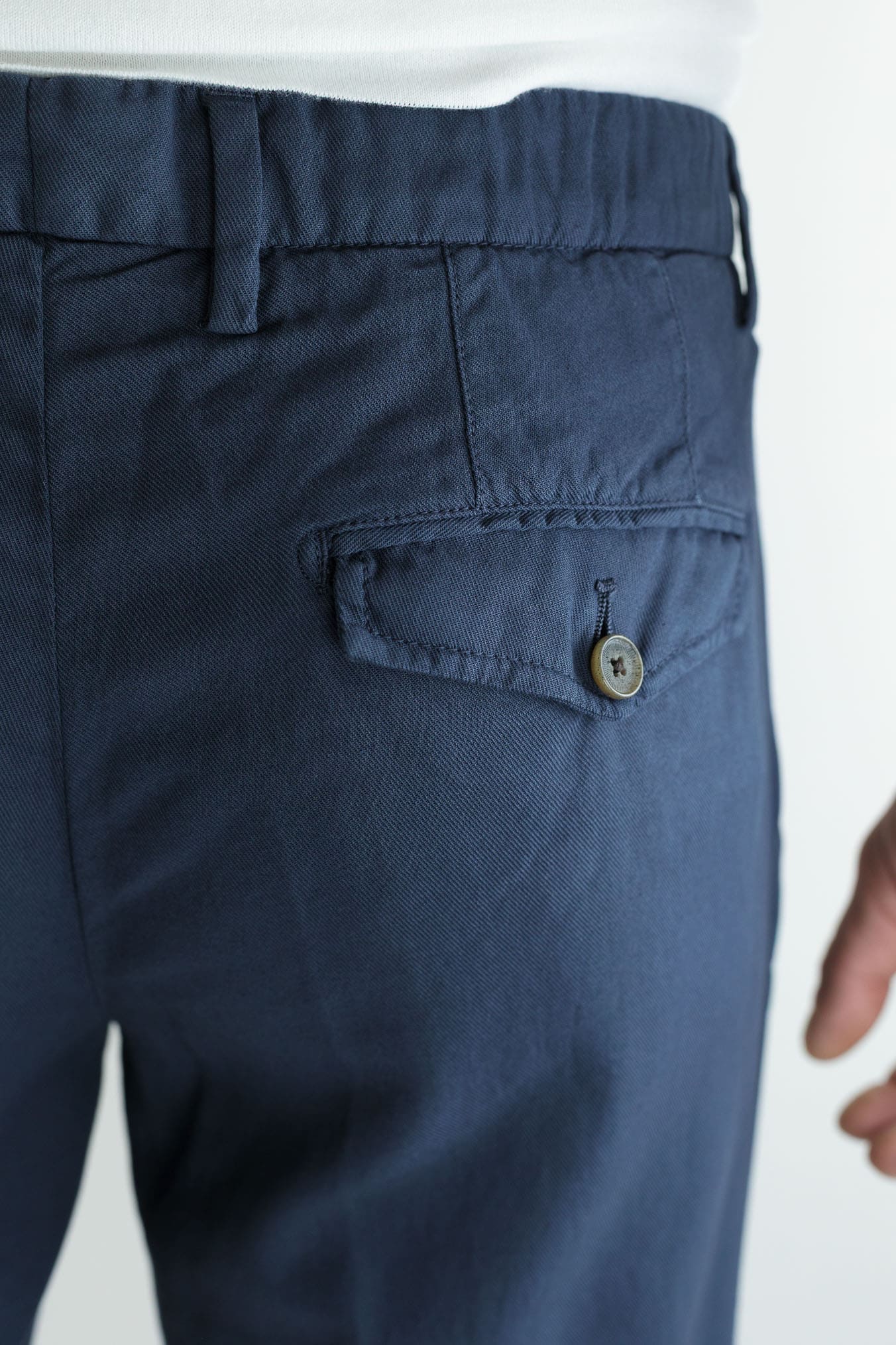 MYTHS Pantaloni Ice Cotton Pinces Blu Chiaro