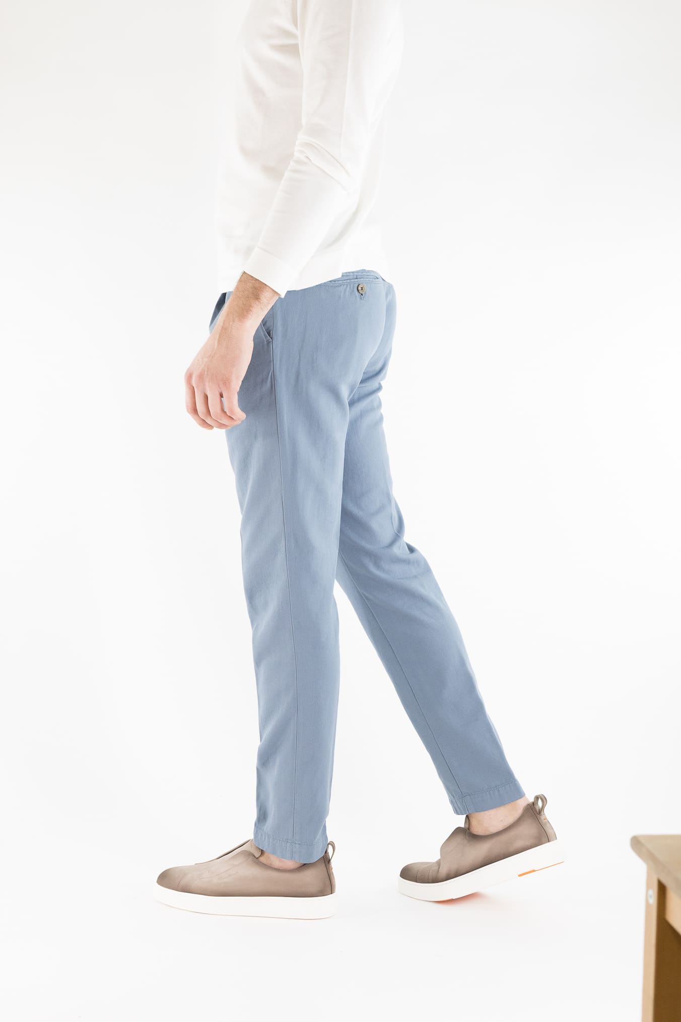 MYTHS Pantaloni Ice Cotton Pinces Avio