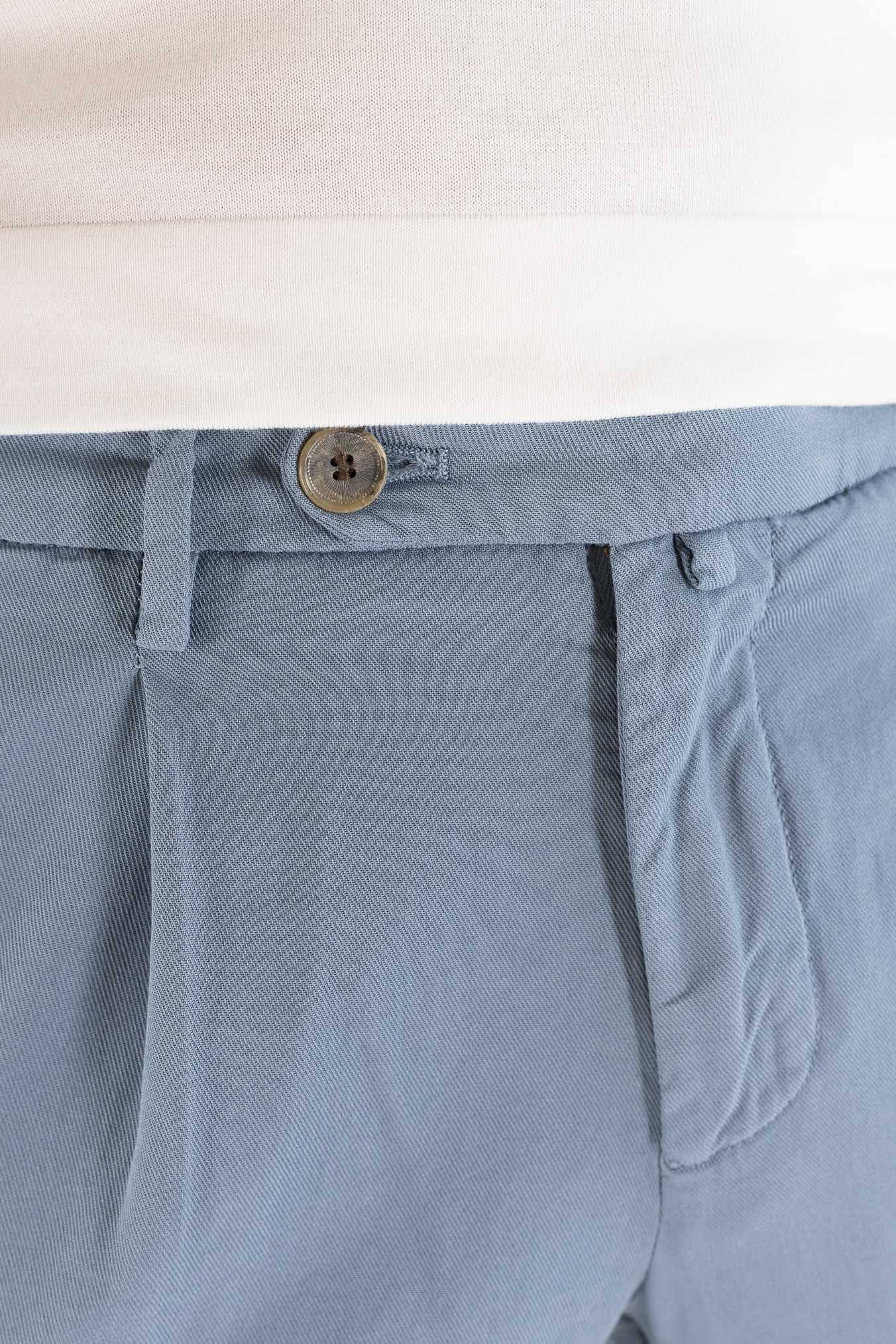 MYTHS Pantaloni Ice Cotton Pinces Avio