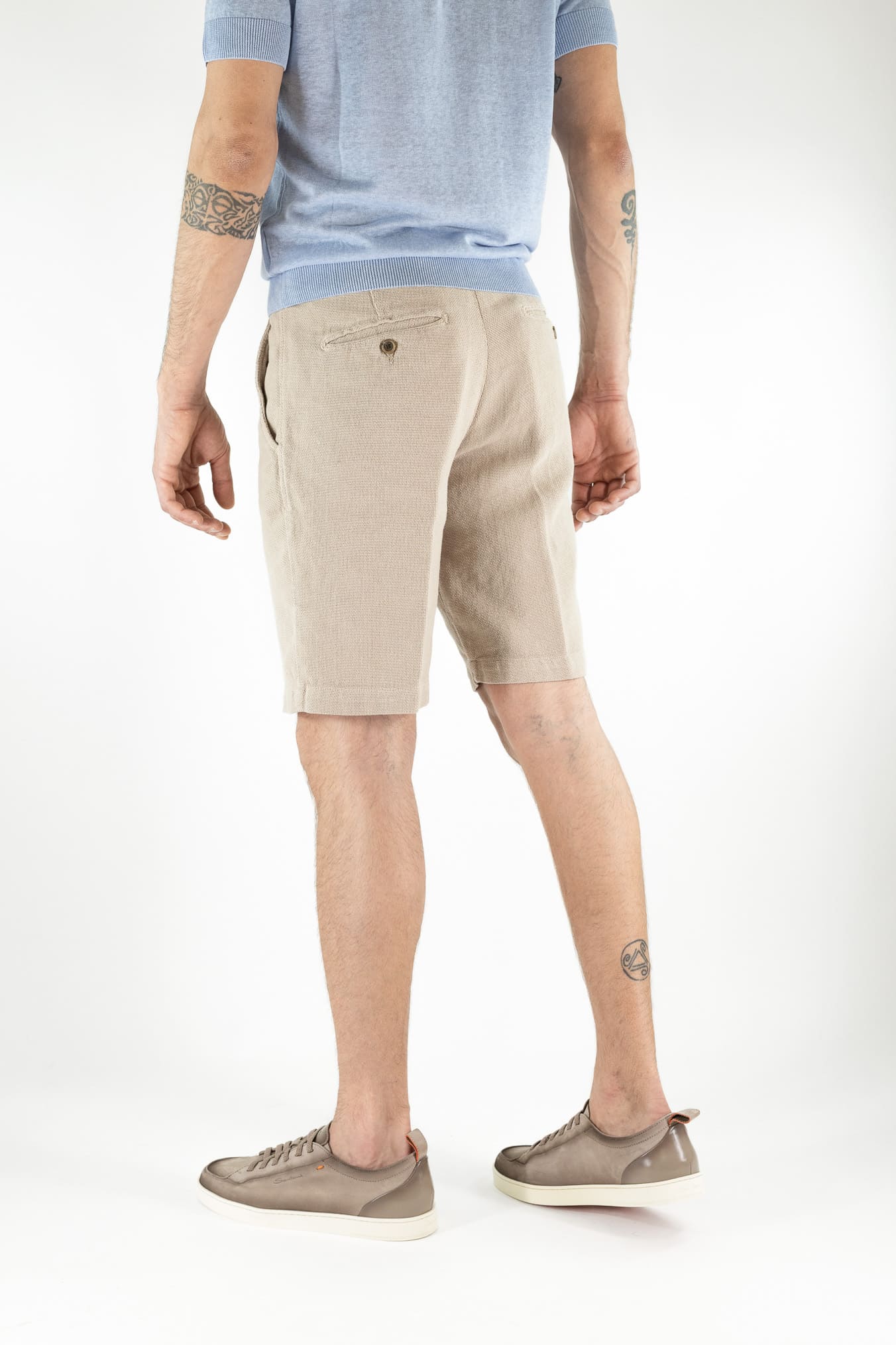 MYTHS Bermuda Armatura Cotone Lino Beige