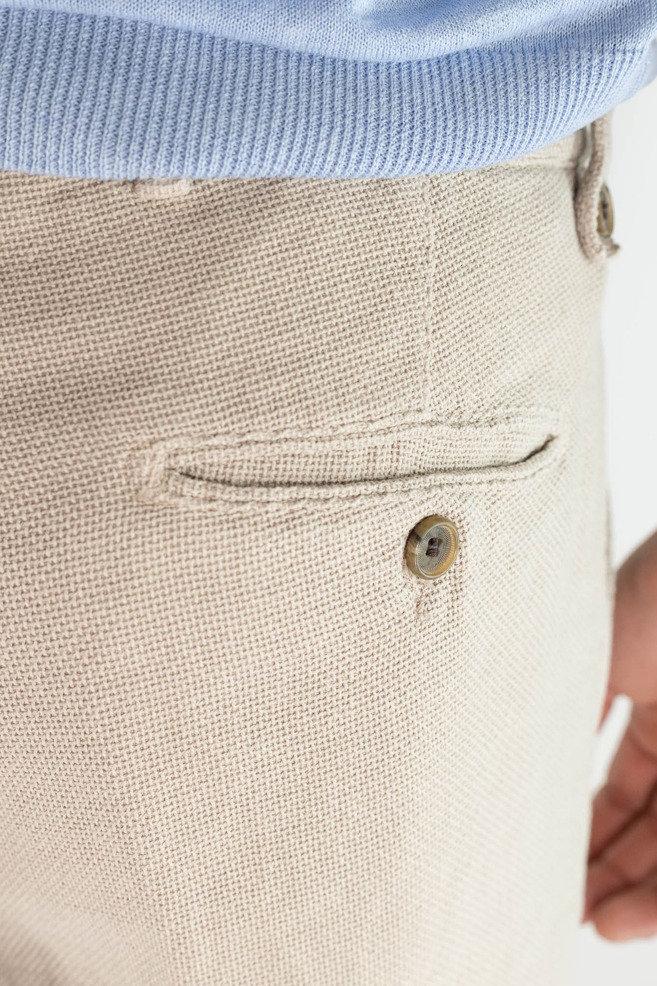 MYTHS Bermuda Armatura Cotone Lino Beige