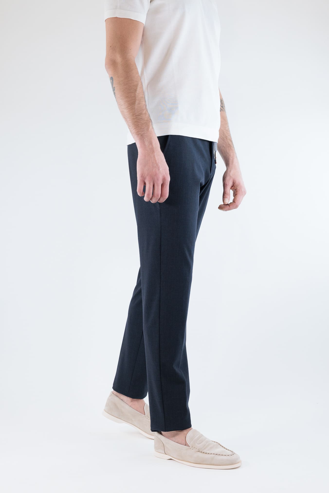 PESCAROLO Pantaloni "Caracciolo" Lana Super 160's Blu