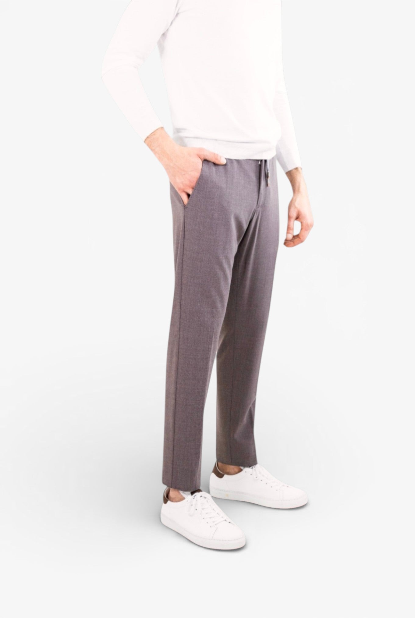 PESCAROLO Pantaloni "Caracciolo" Lana Super 160's Tortora