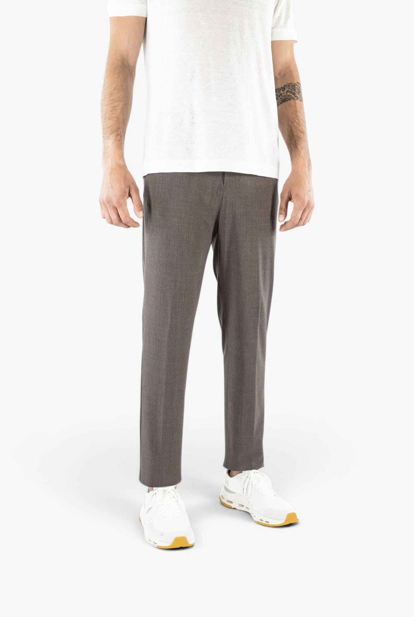 PESCAROLO Pantaloni "Evo" Lana Crepe Tortora