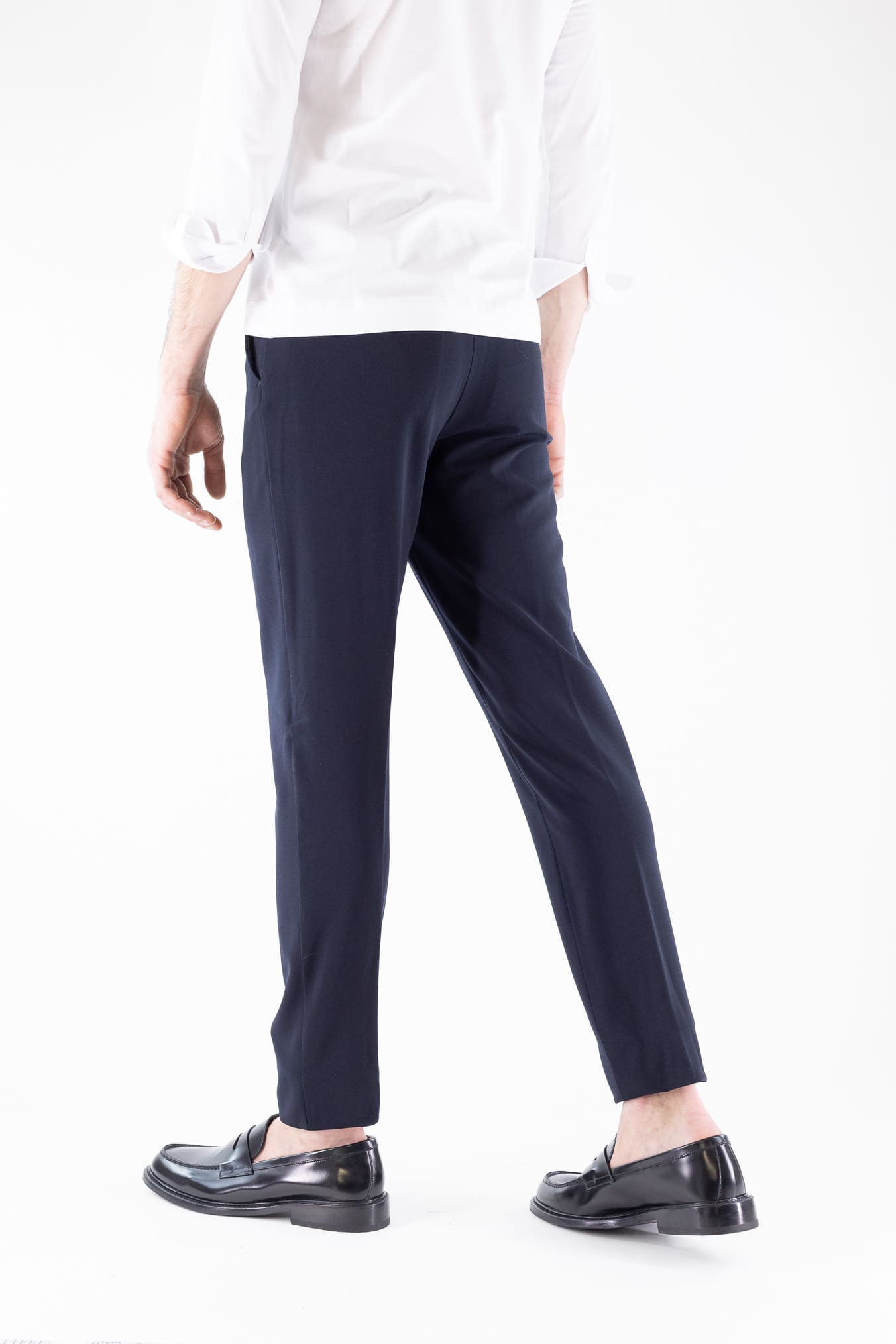 PESCAROLO Pantaloni "Evo" Lana Crepe Blu