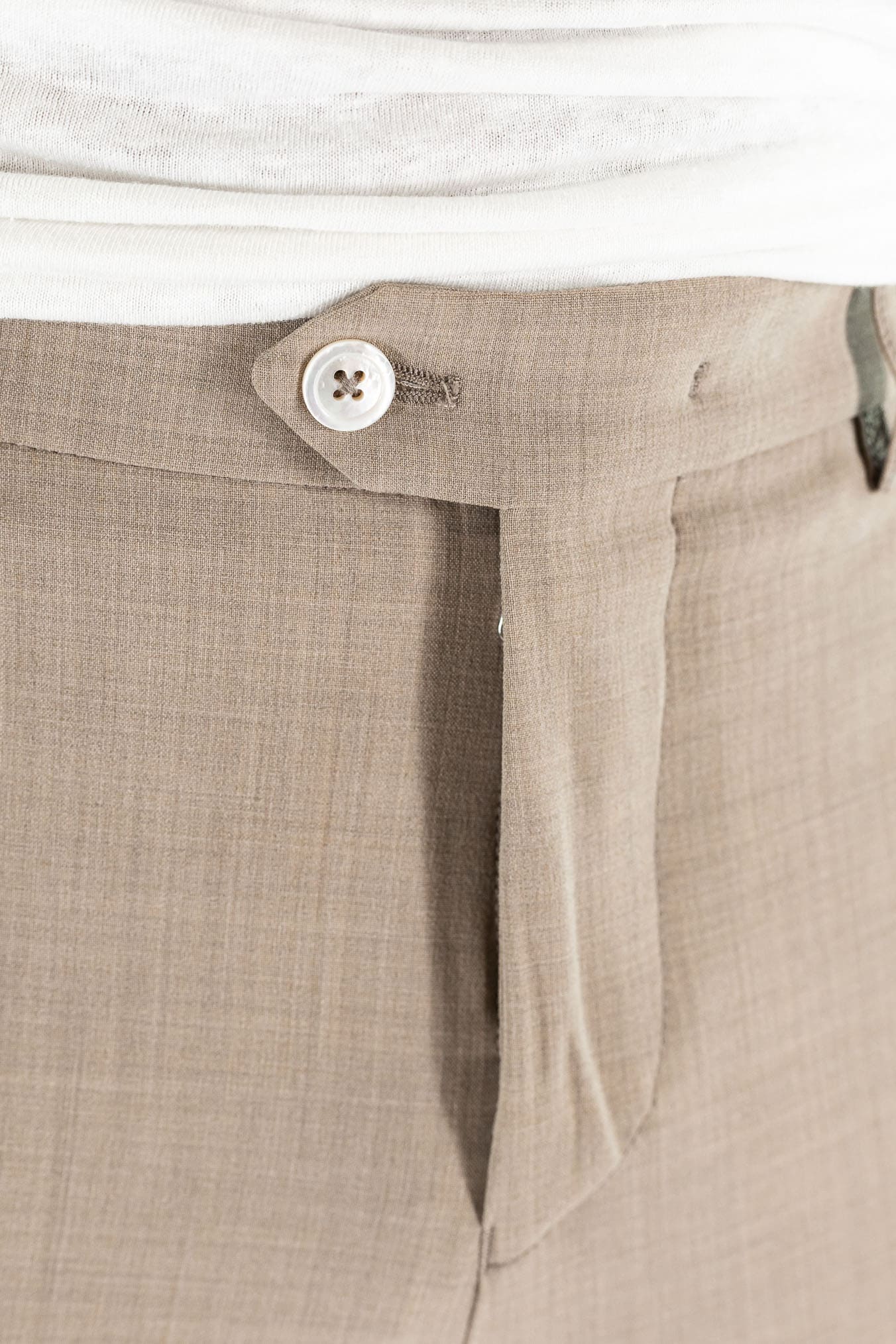 PESCAROLO Pantaloni "Evo" Lana Crepe Beige