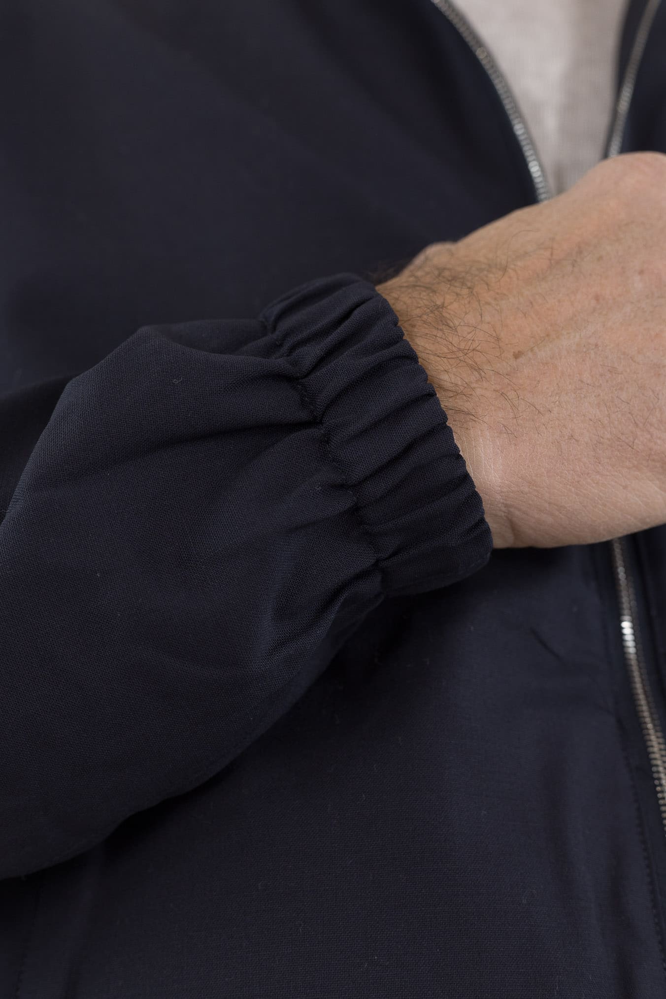 PESCAROLO Giubbino Reversibile Lana Crêpe/Tecnico Blu