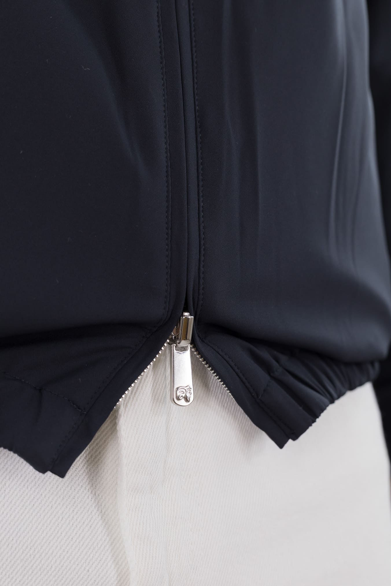 PESCAROLO Giubbino Reversibile Lana Crêpe/Tecnico Blu