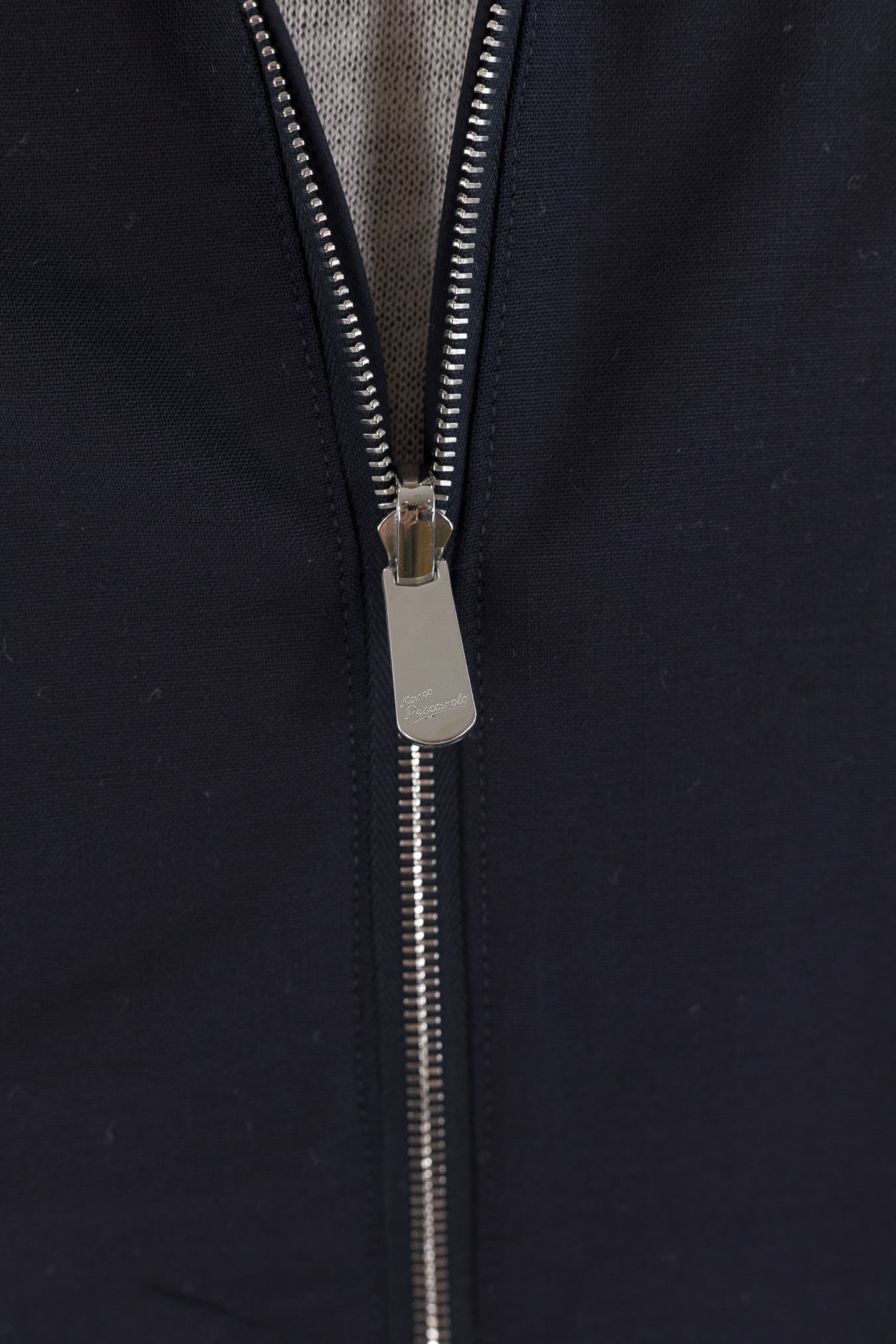 PESCAROLO Giubbino Reversibile Lana Crêpe/Tecnico Blu