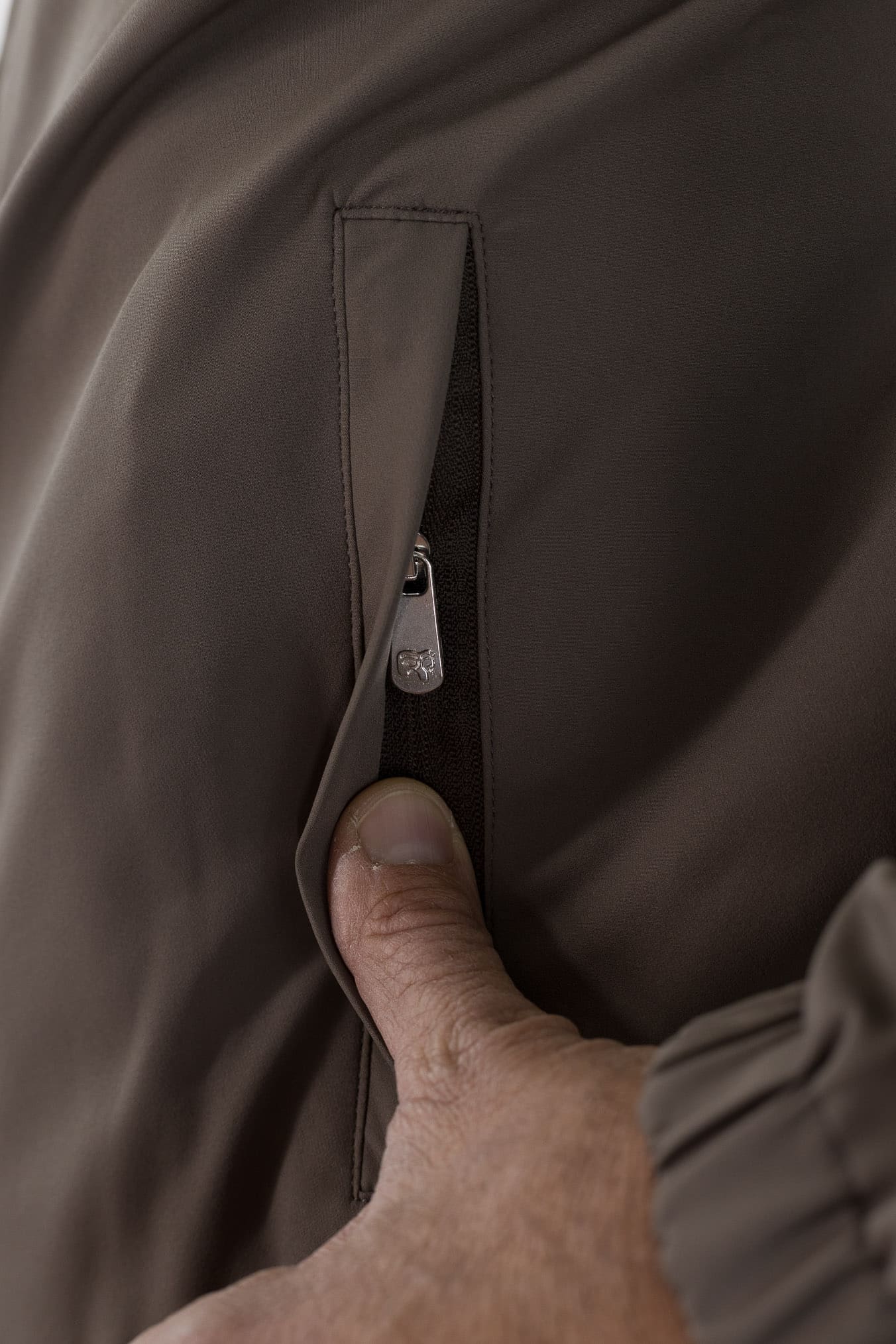 PESCAROLO Giubbino Reversibile Lana Crêpe/Tecnico Tortora