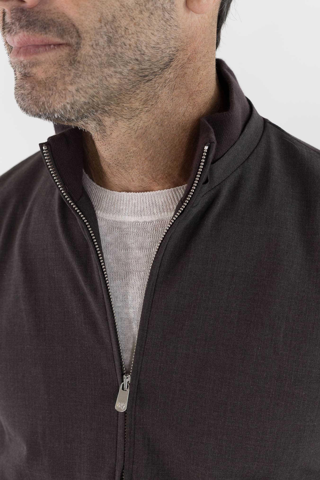 PESCAROLO Giubbino Jersey Lana Testa Moro