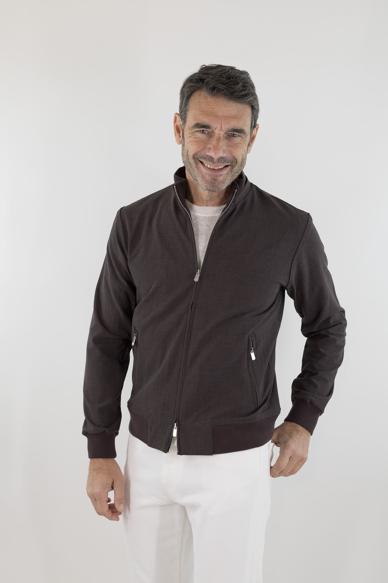 PESCAROLO Giubbino Jersey Lana Testa Moro