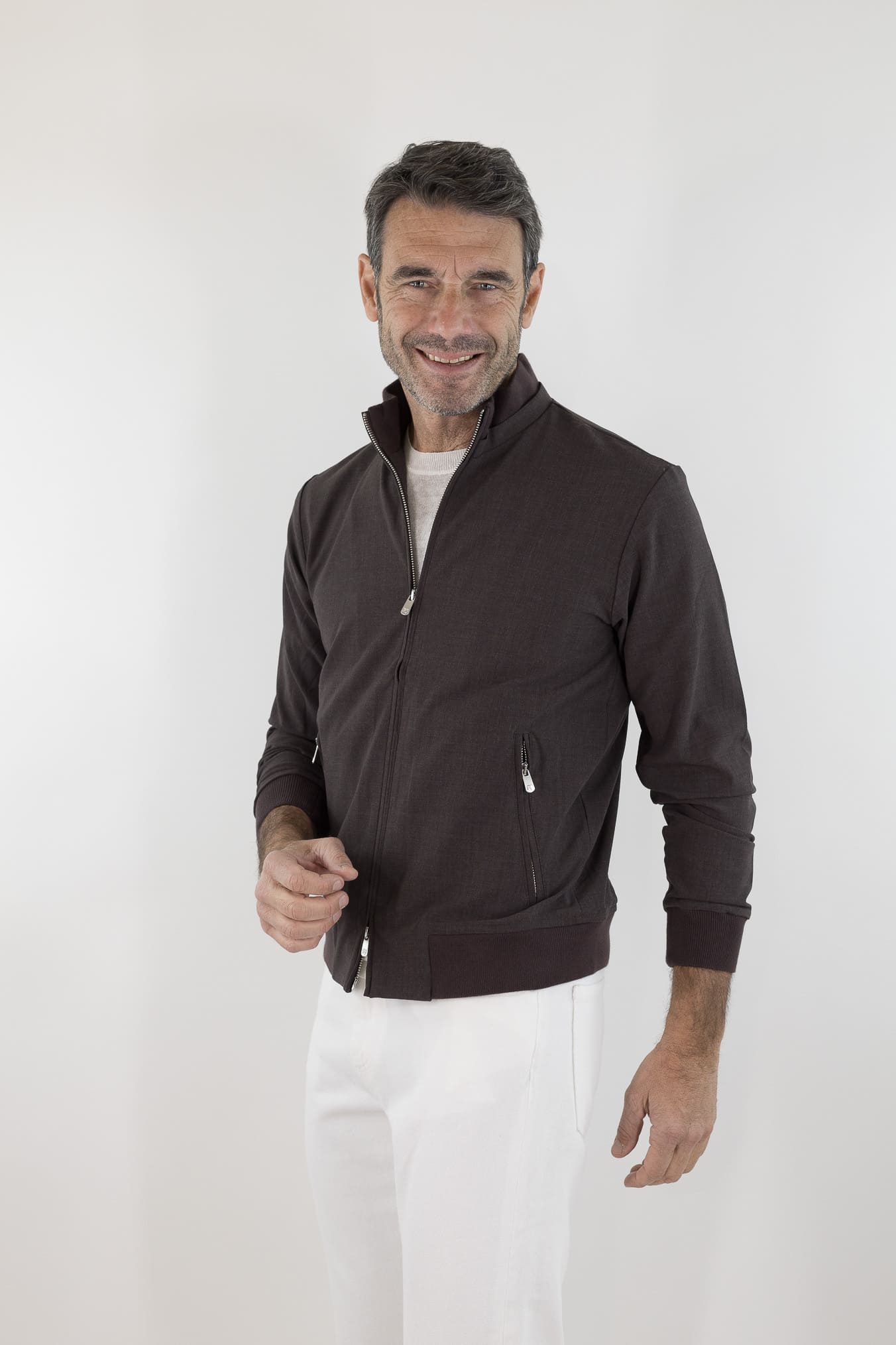 PESCAROLO Giubbino Jersey Lana Testa Moro