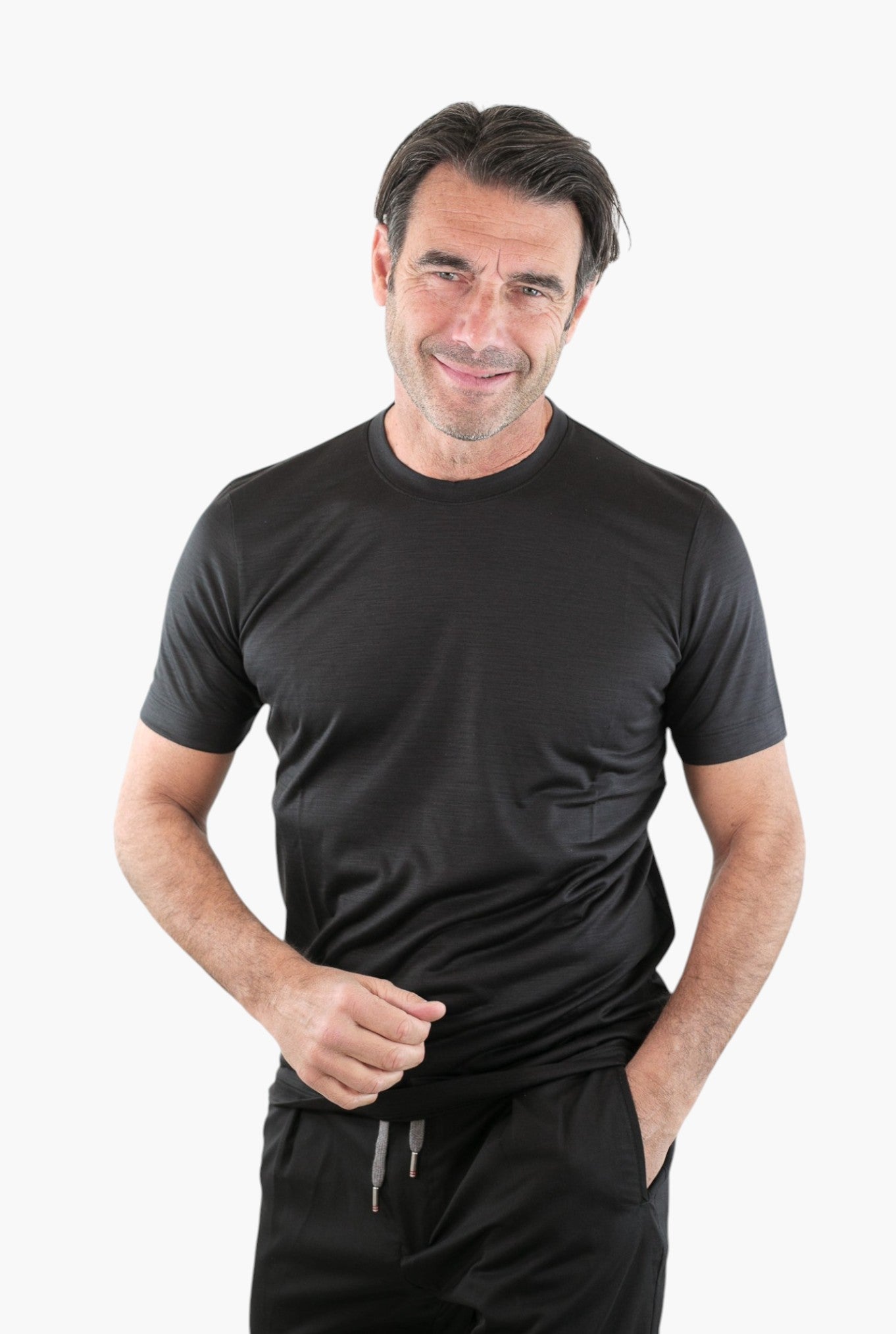 PESCAROLO T-Shirt James Jersey Lana Nero