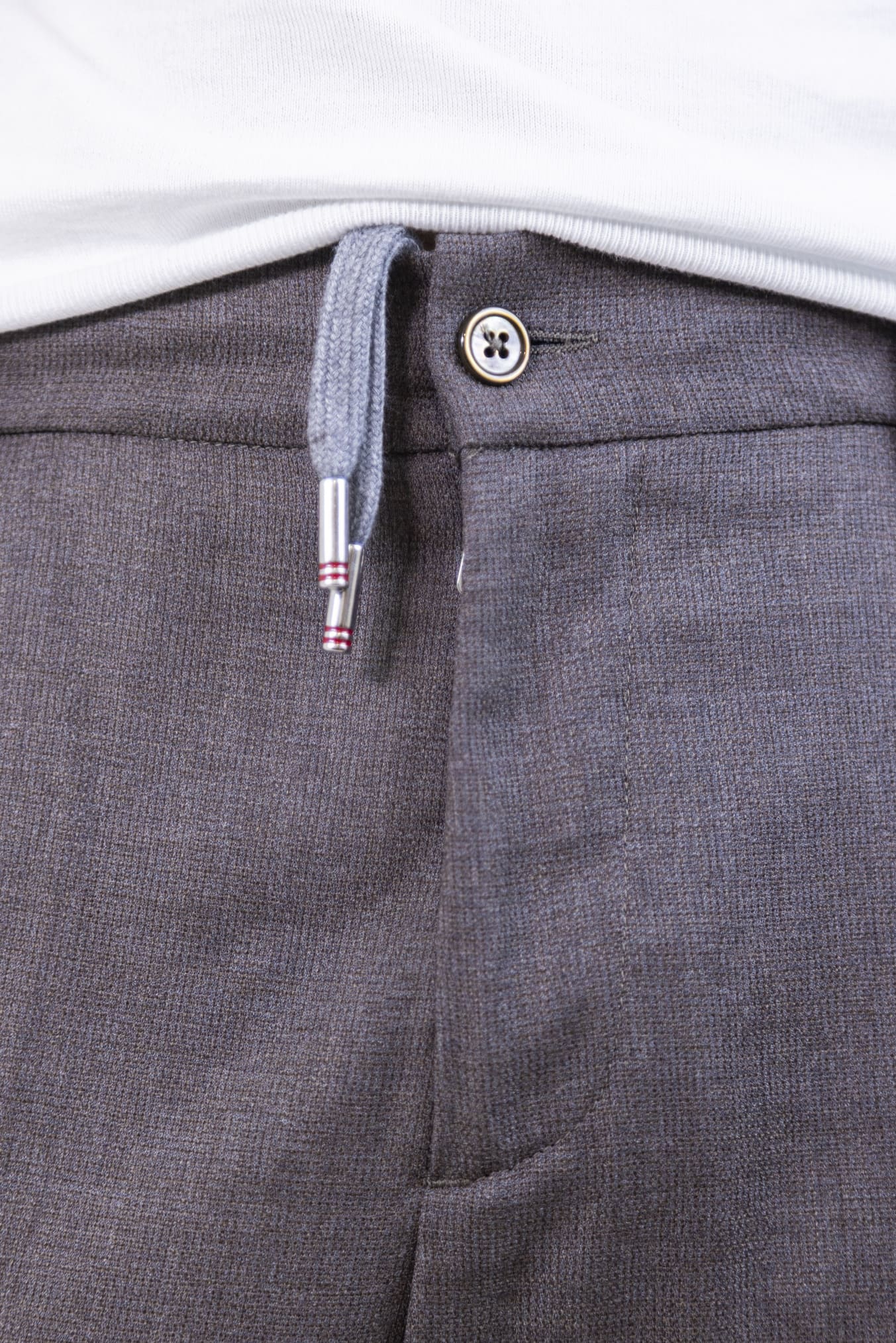 PESCAROLO Pantaloni Coulisse mod. Manu Lana Super 160's Marrone Mélange