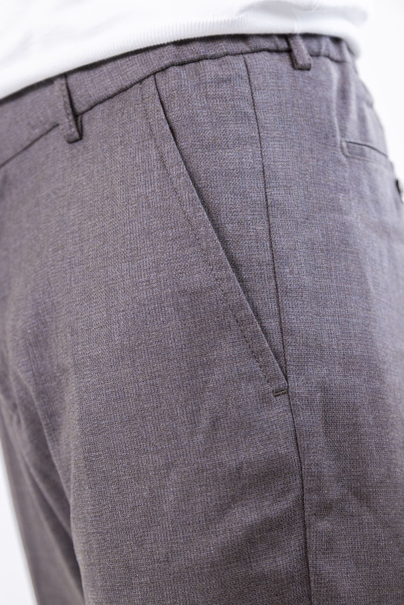 PESCAROLO Pantaloni Coulisse mod. Manu Lana Super 160's Marrone Mélange