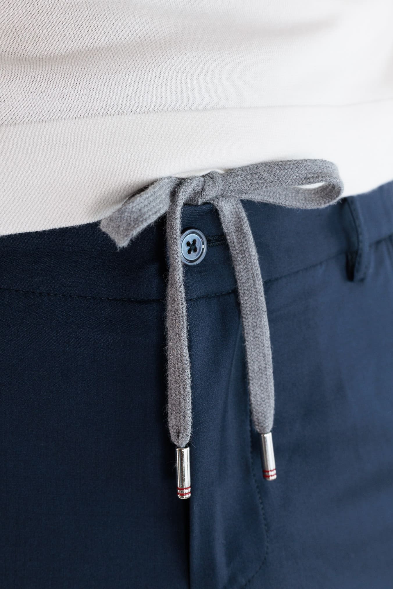 PESCAROLO Pantaloni "Manu" Lana Seta Blu