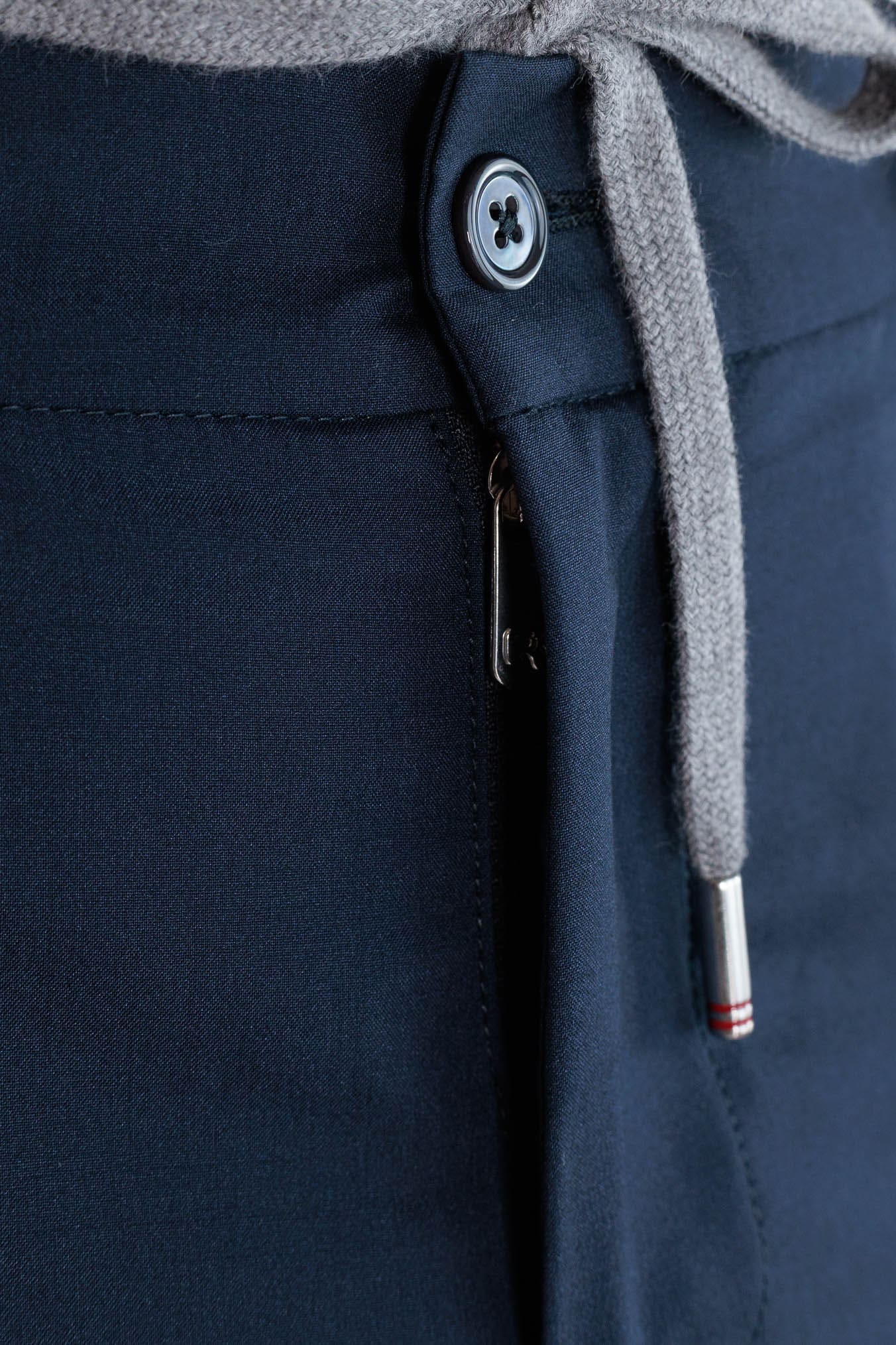 PESCAROLO Pantaloni "Manu" Lana Seta Blu