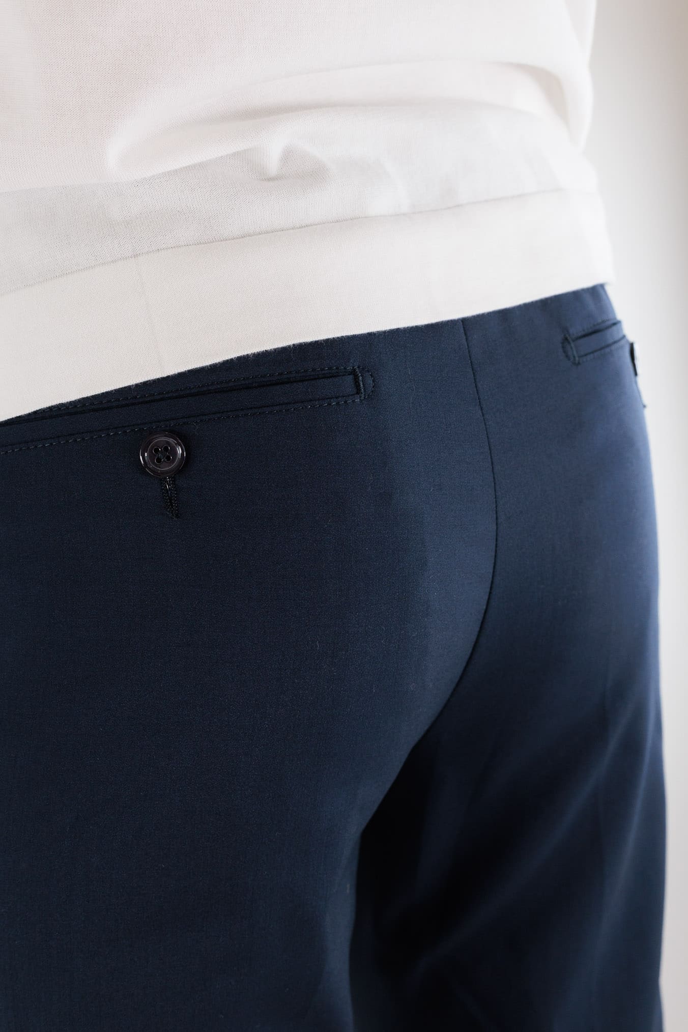 PESCAROLO Pantaloni "Manu" Lana Seta Blu