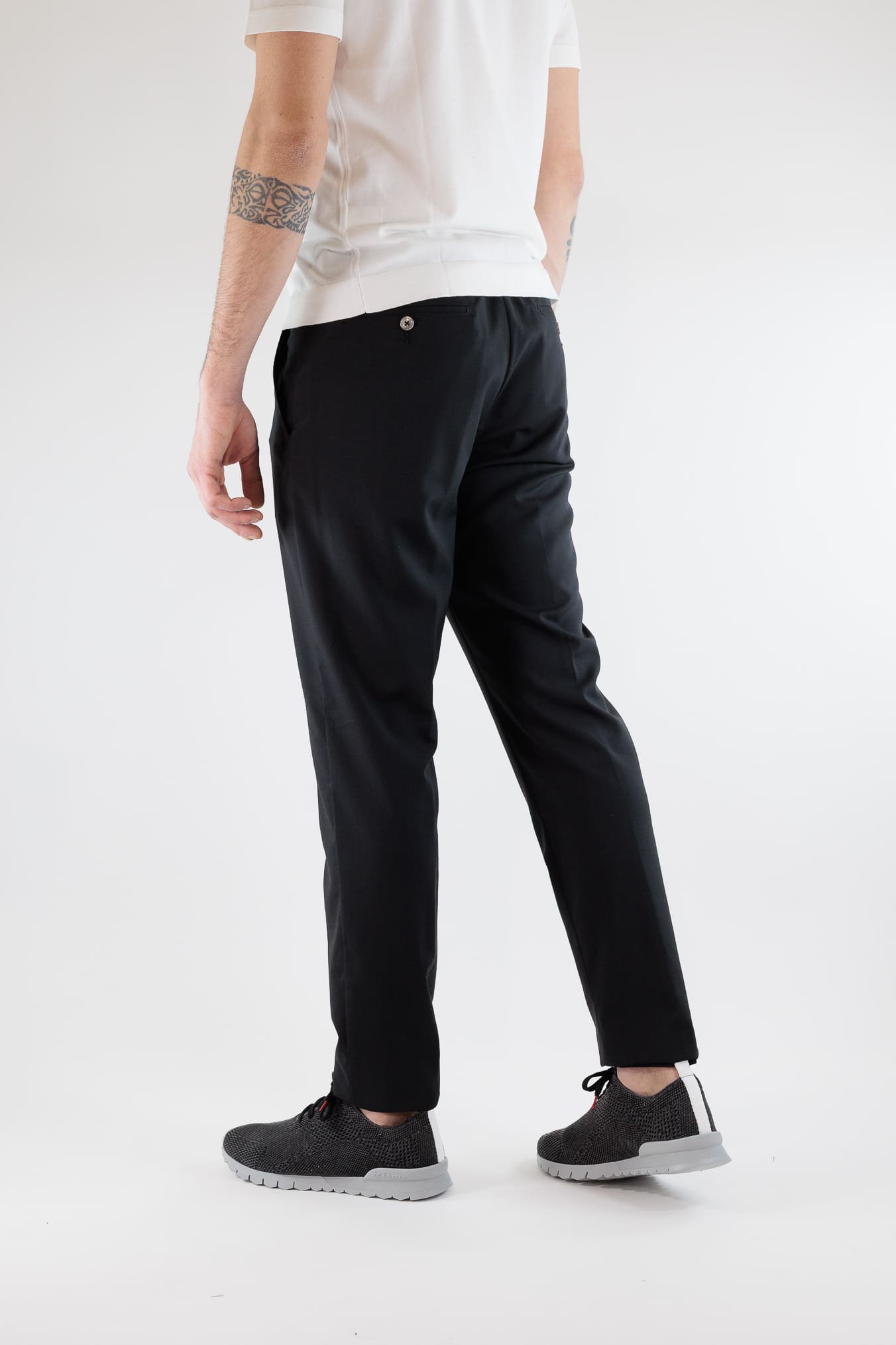 PESCAROLO Pantaloni "Manu" Lana Seta Nero