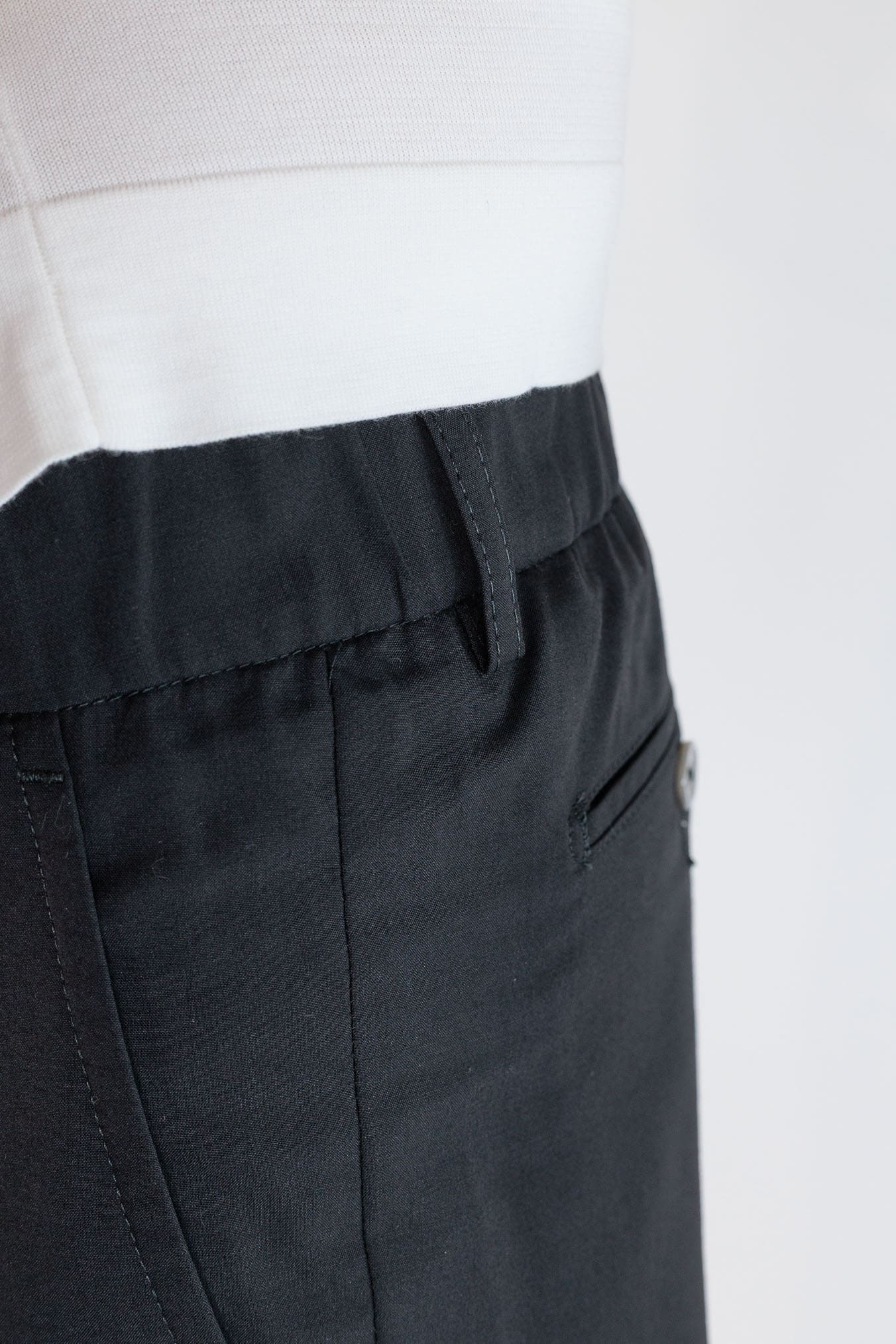 PESCAROLO Pantaloni "Manu" Lana Seta Nero