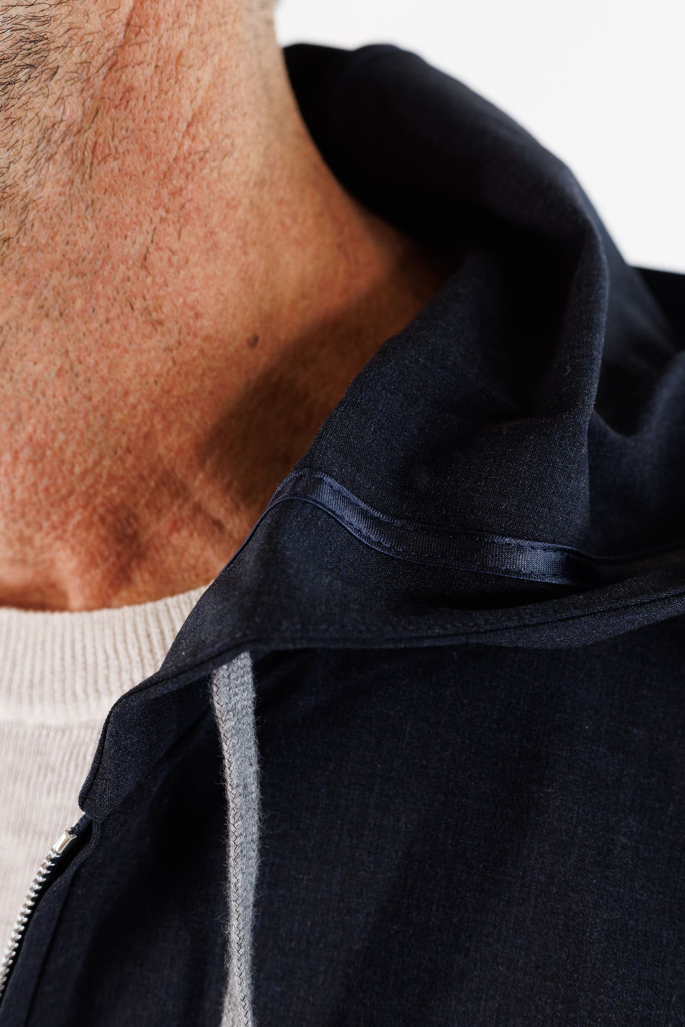 PESCAROLO Felpa Cappuccio Jersey Lana Crêpe Blu