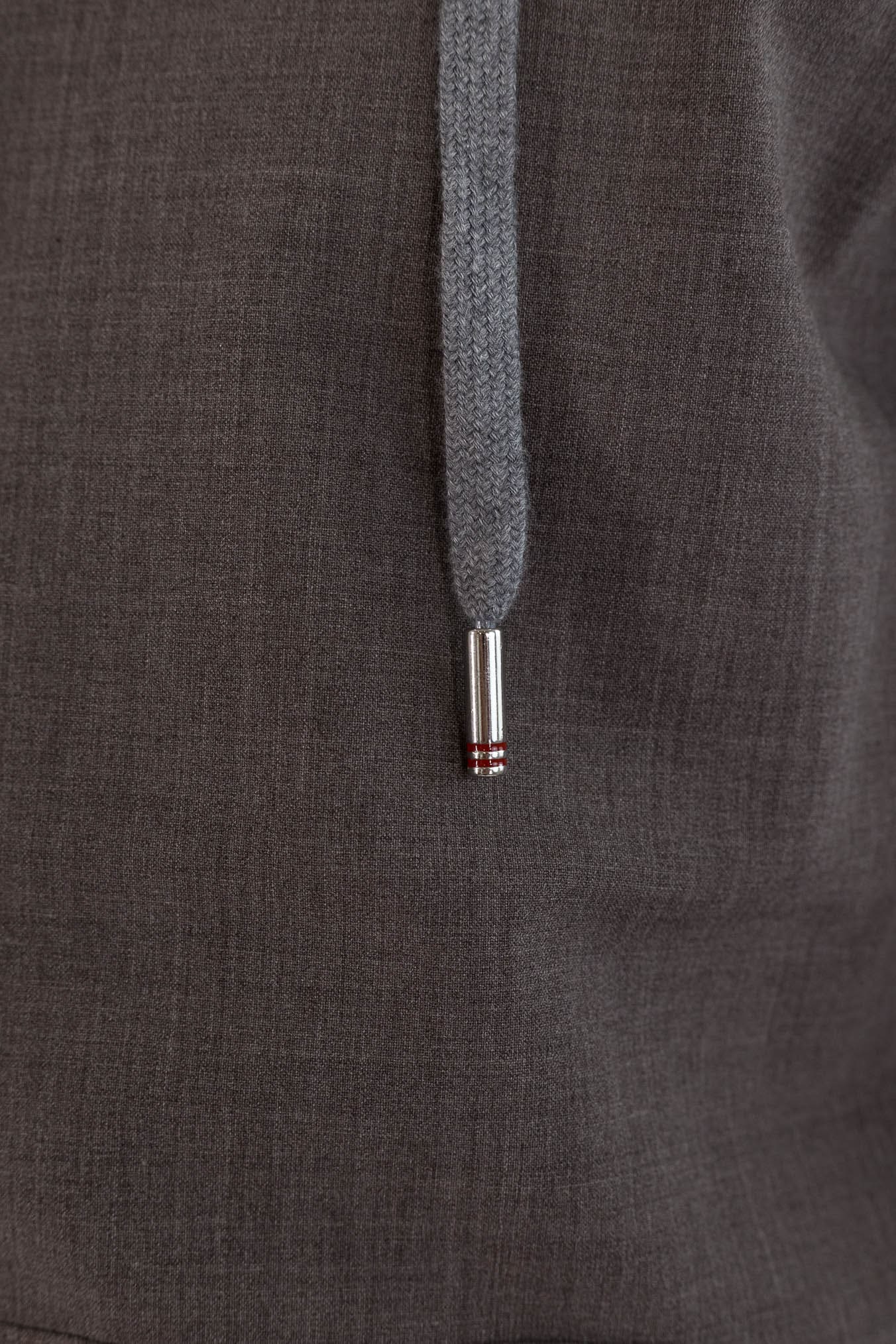 PESCAROLO Felpa Cappuccio Jersey Lana Crêpe Tortora