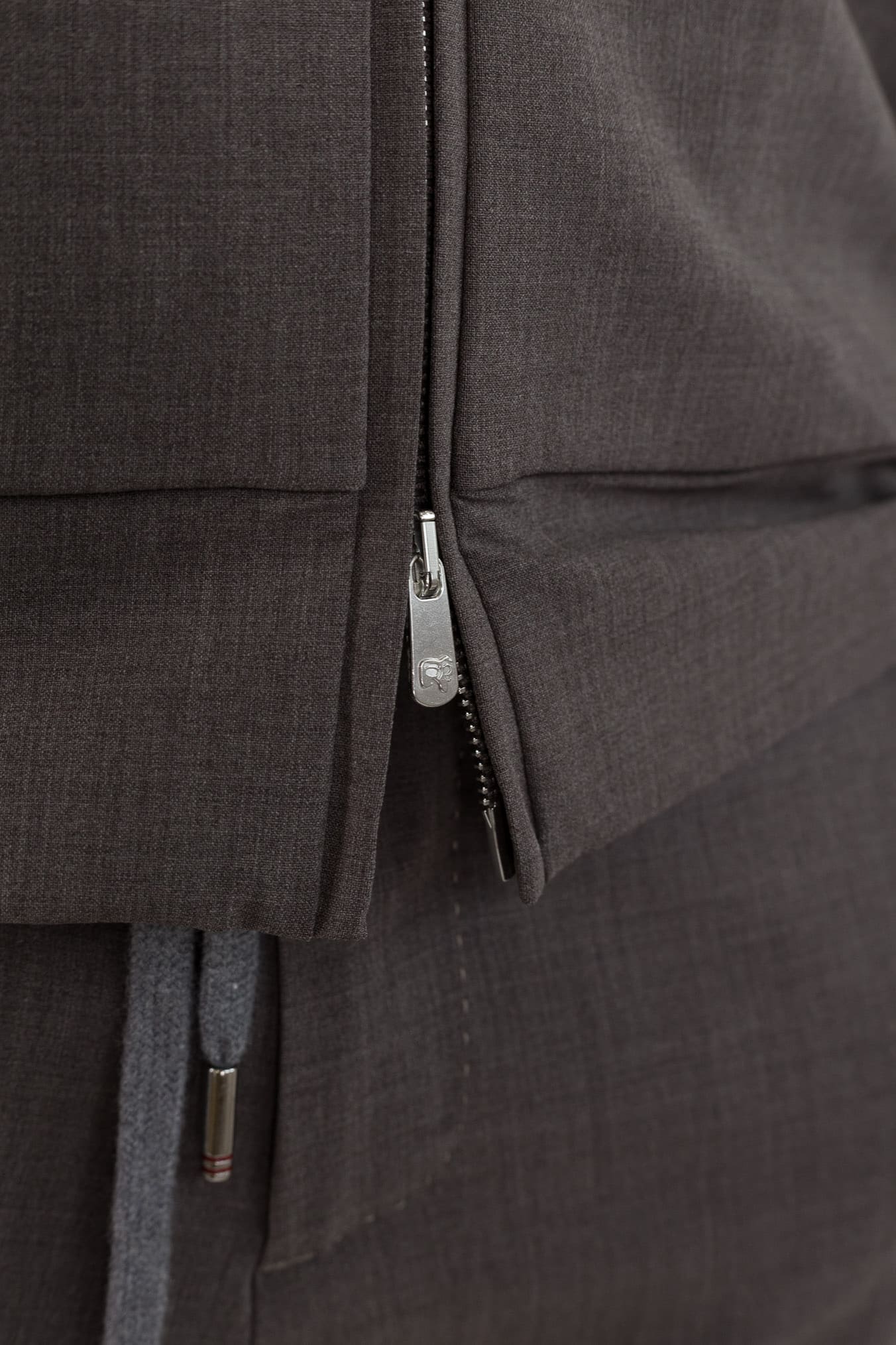 PESCAROLO Felpa Cappuccio Jersey Lana Crêpe Tortora