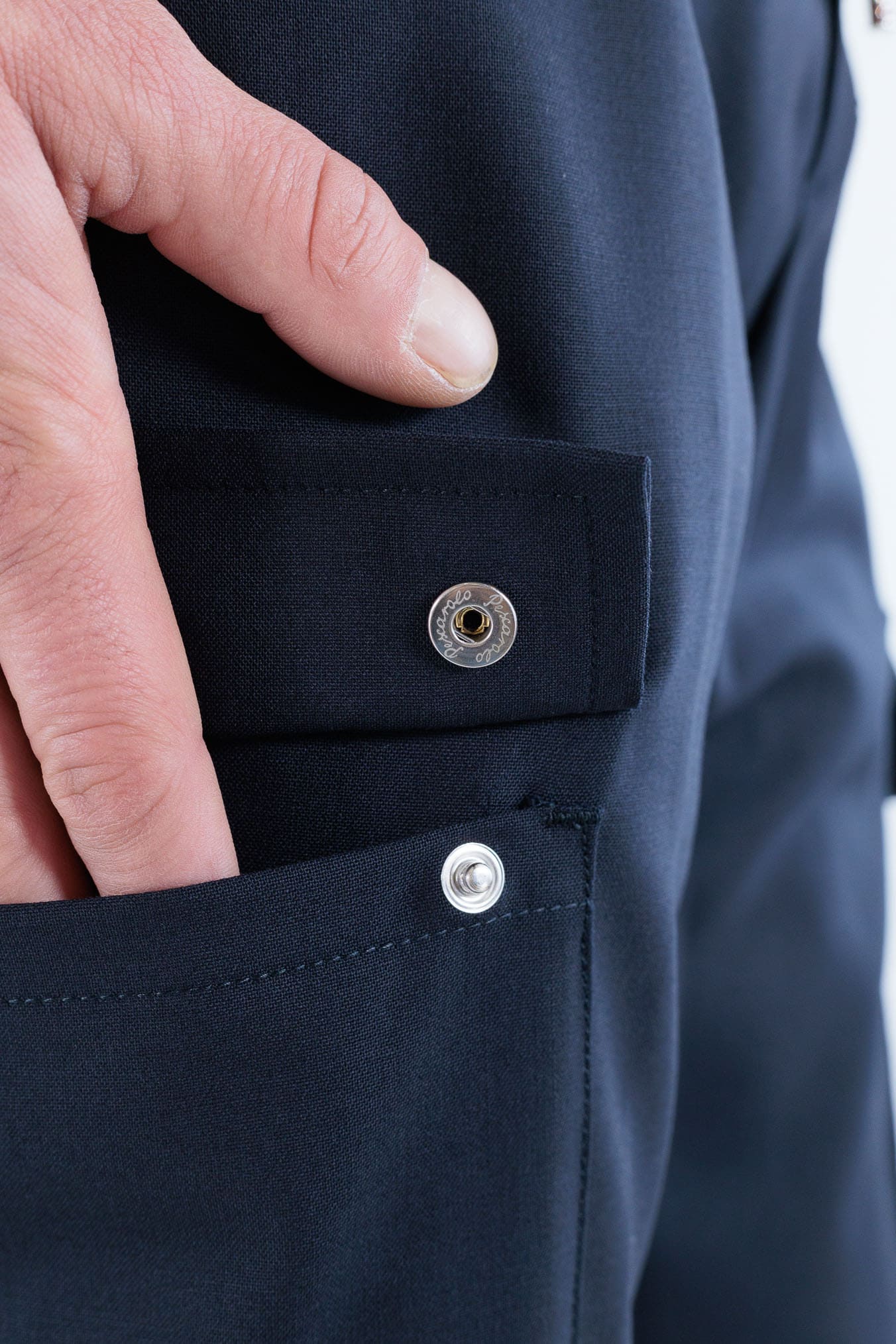 PESCAROLO Pantaloni "Tor" Cargo Coulisse Lana Blu