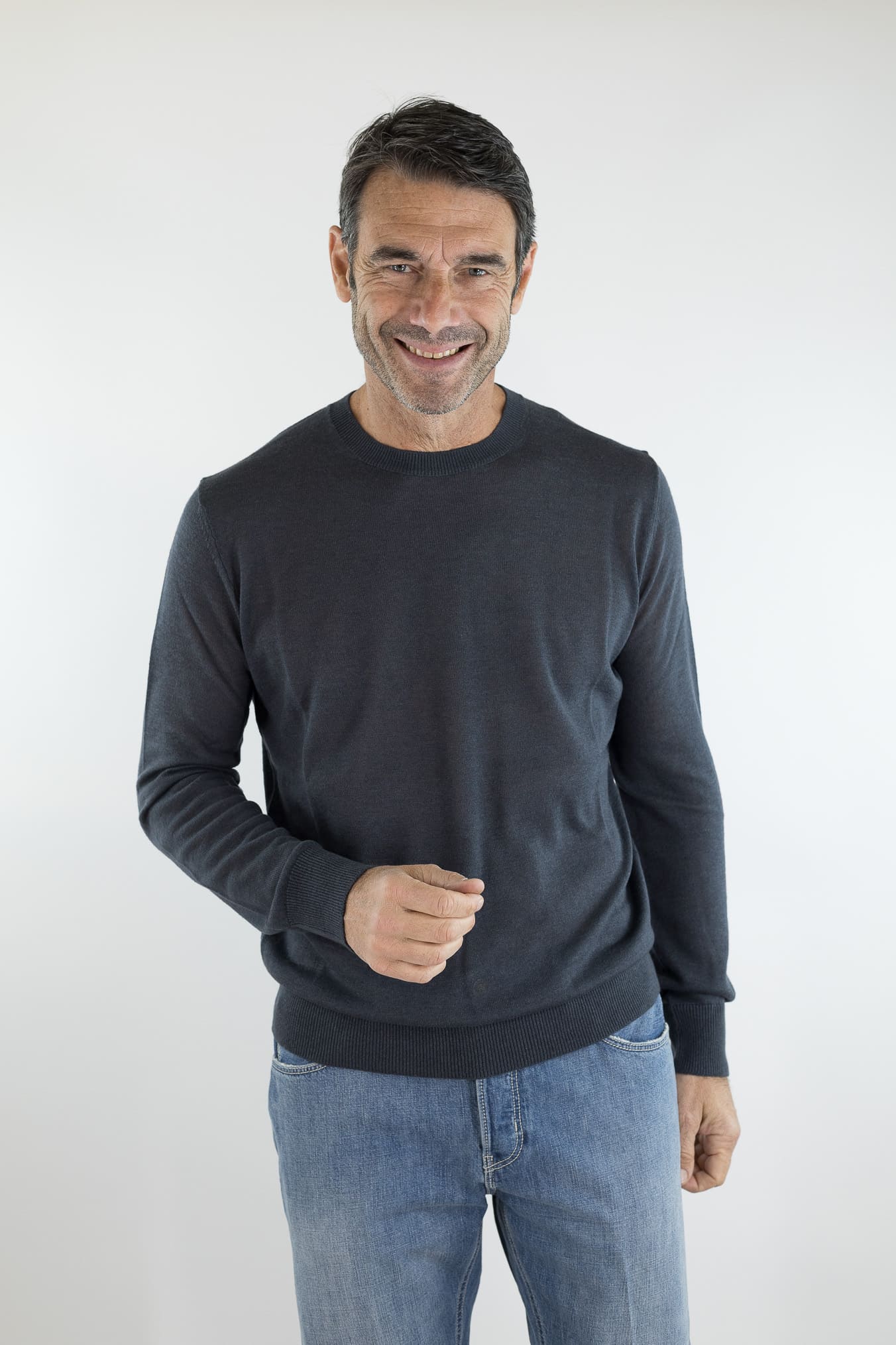 PIACENZA CASHMERE Girocollo Superlight Seta Cashmere Antracite